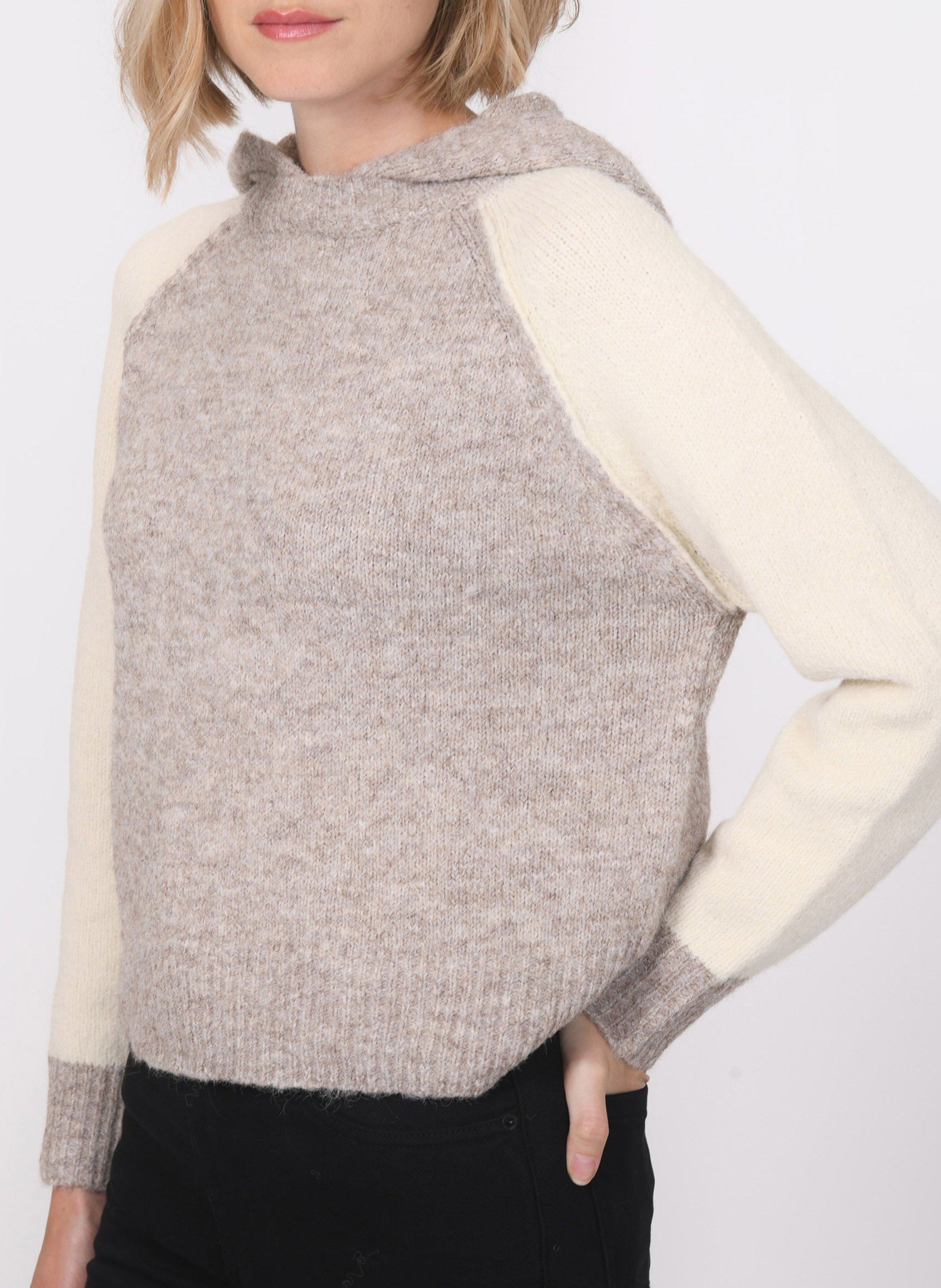 Rundhalsausschnitt Pullover in zwei Farben KOOKAI Braun