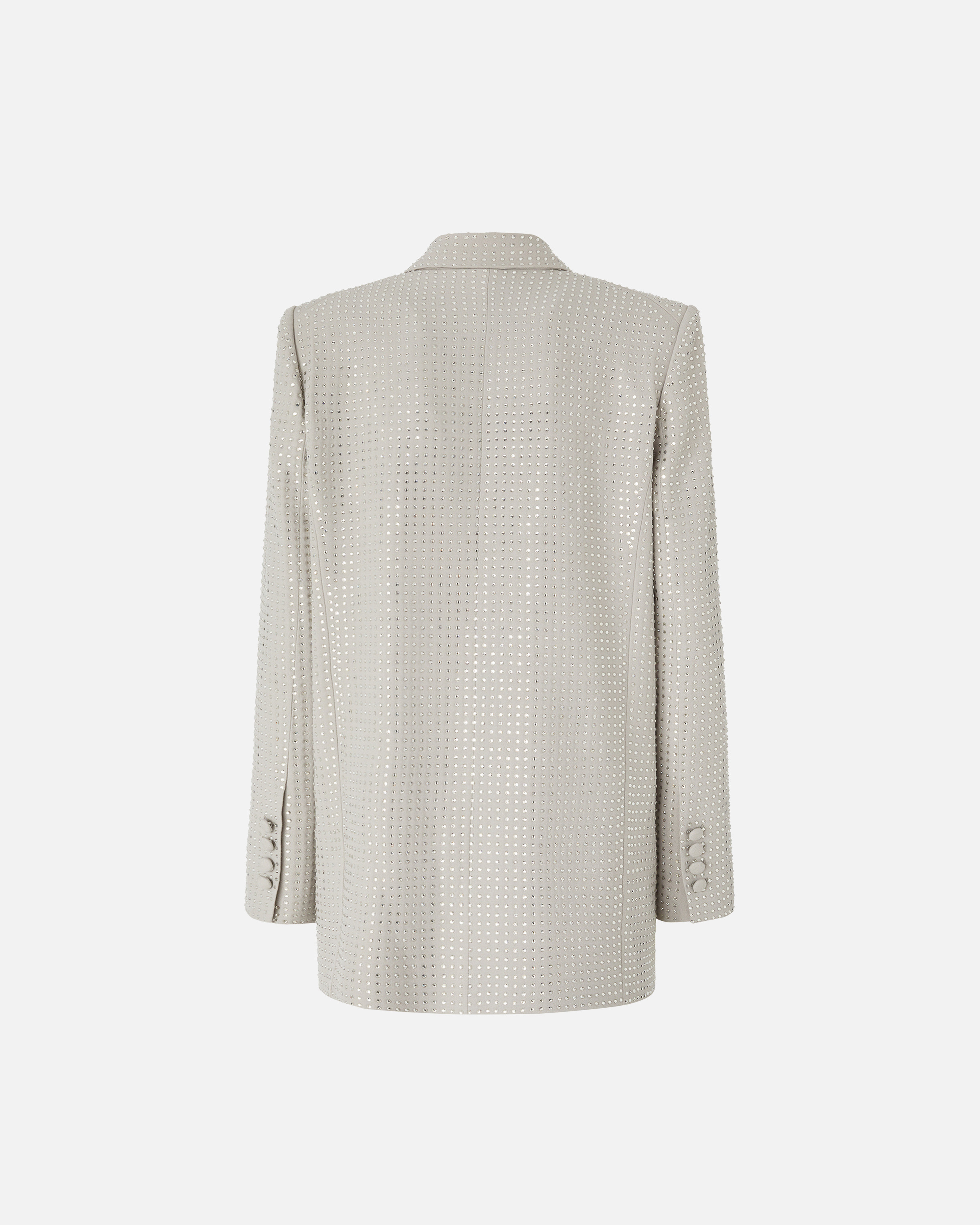 Oversized double-breasted blazer with rhinestones PINKO Grey