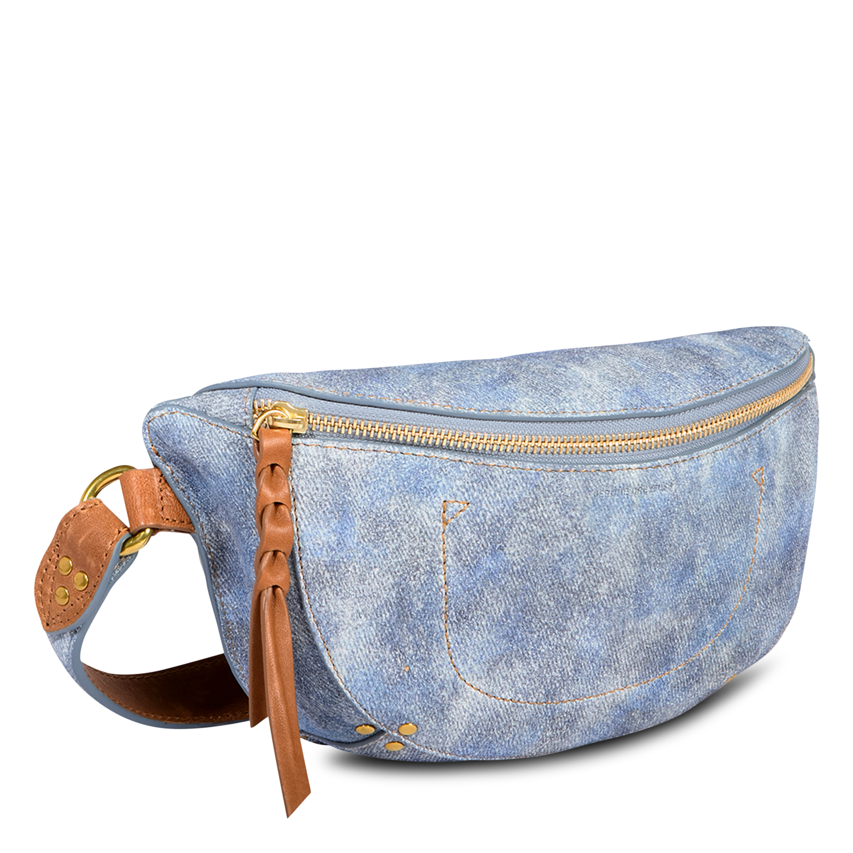 Sac banane imprimé en cuir velours  JEROME DREYFUSS Bleu