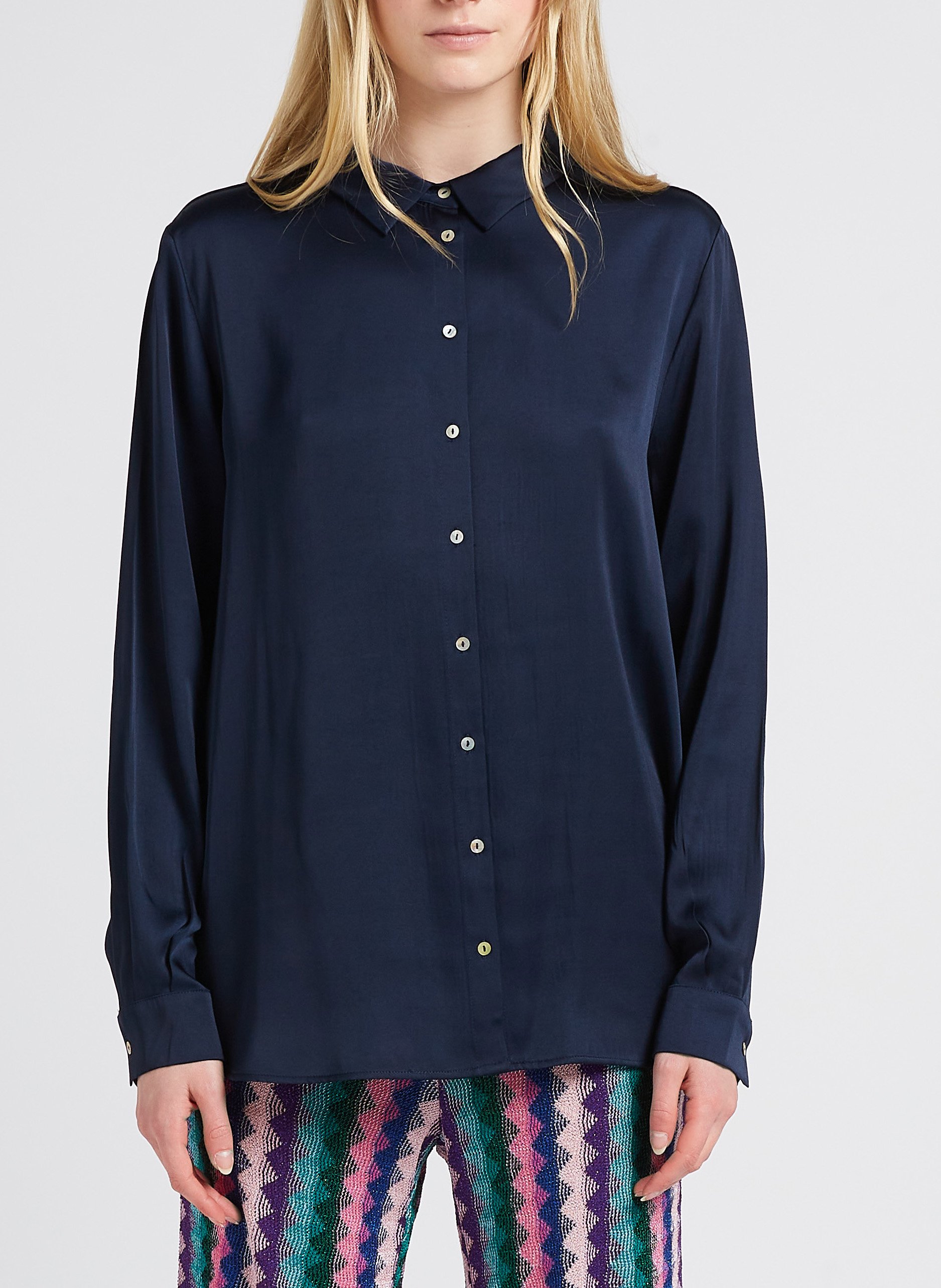 Chemise droite col classique satinée MAISON 123