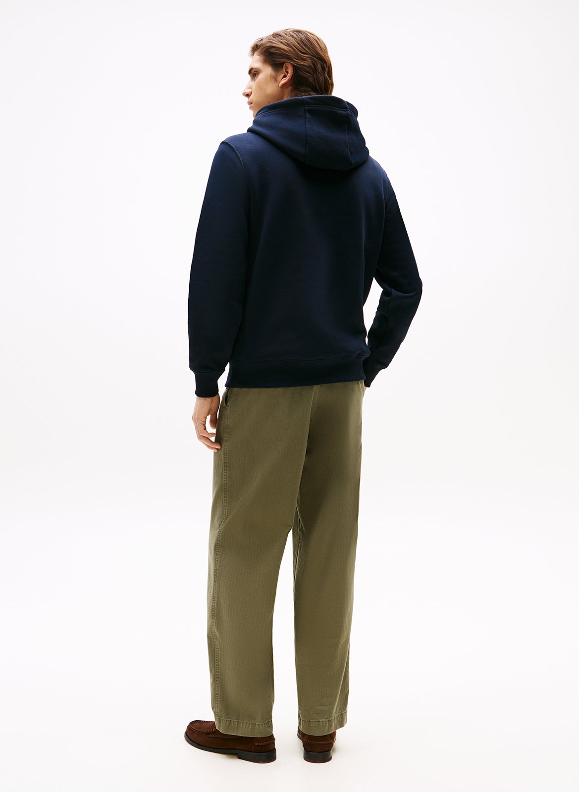 Sweat à capuche droit en coton mélangé TOMMY HILFIGER Bleu