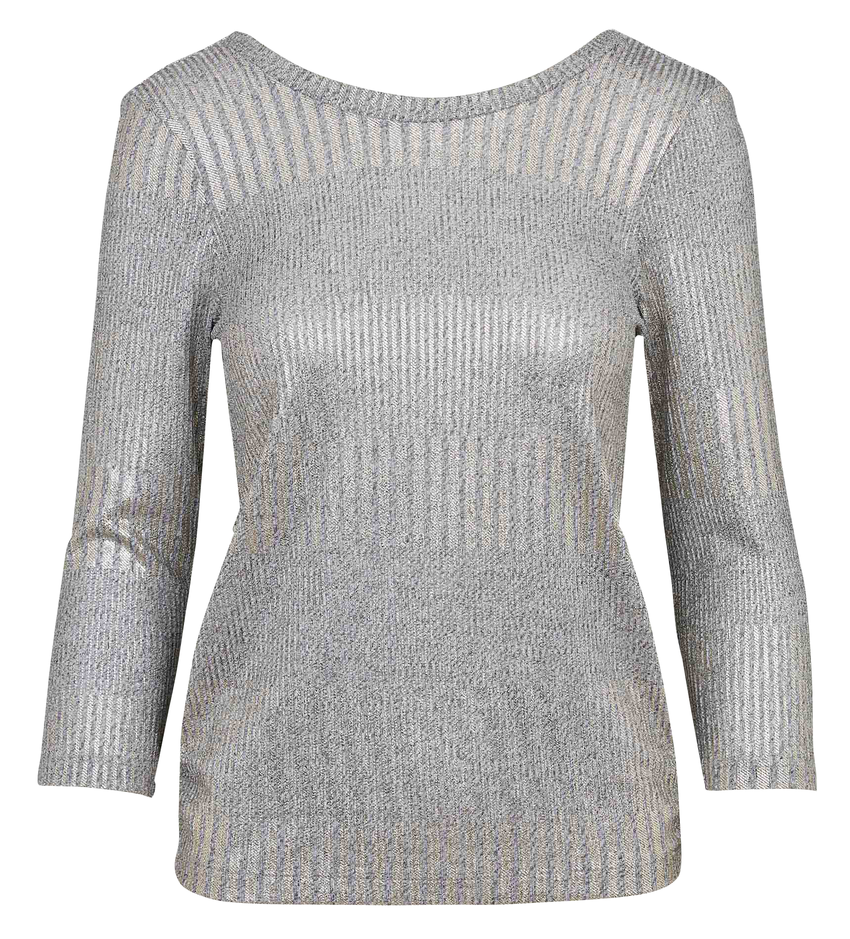 Fitted ribbed knit round neck top IKKS Golden