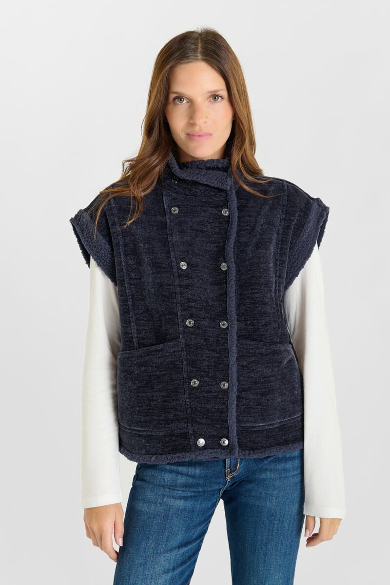 Veste sans manches LE TEMPS DES CERISES Bleu