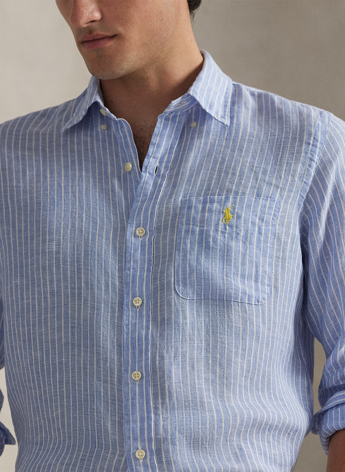 Gerade geschnittenes Leinenhemd POLO RALPH LAUREN Blau