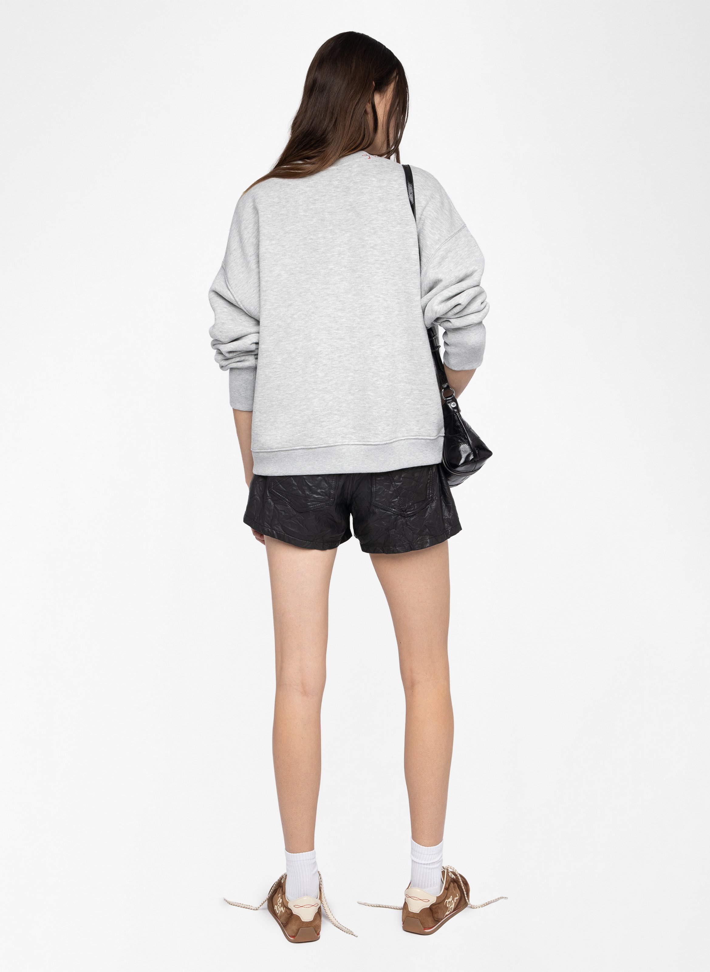 Round-neck printed sweatshirt with embroidery ZADIG&VOLTAIRE Grey