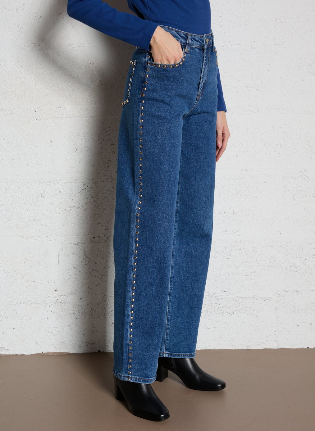 High-rise straight cotton-blend jeans LA PETITE ETOILE