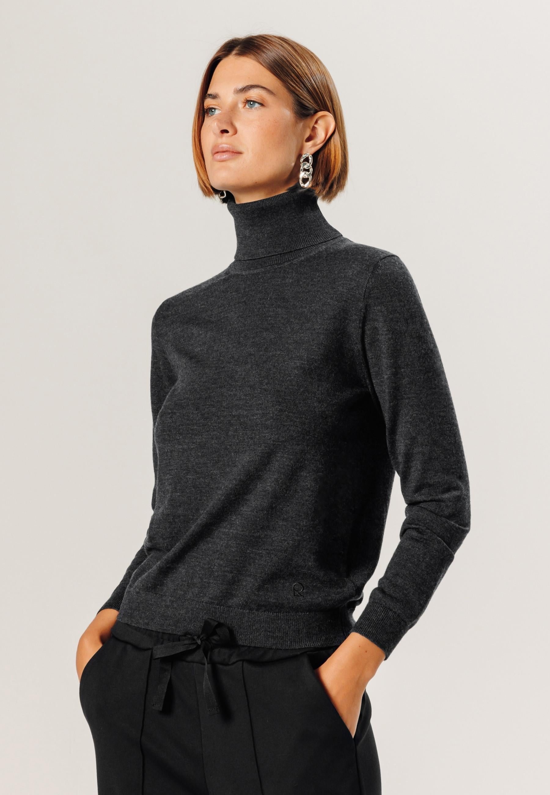 Merino wool roll-neck sweater RODIER Grey