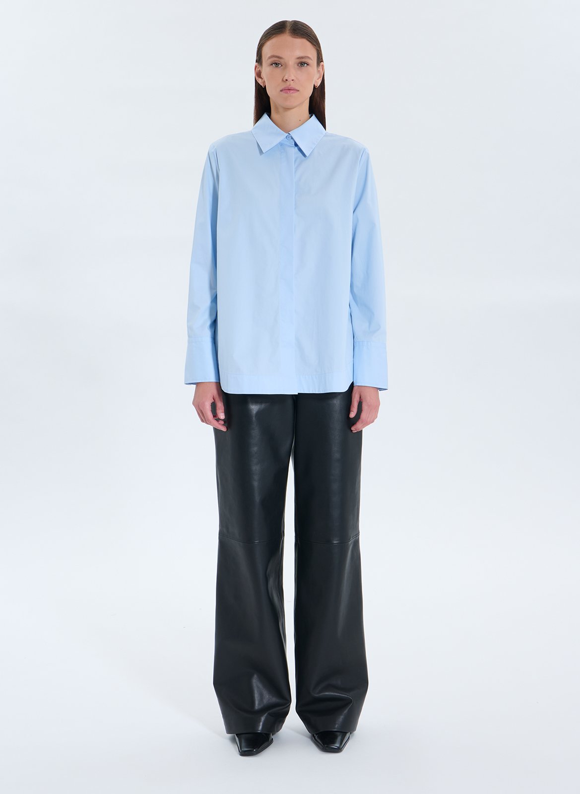 Chemise col classique en coton ZAPA Bleu