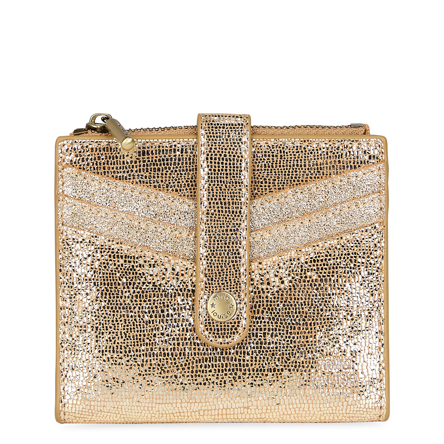 Kleine, leren portemonnee MILA LOUISE Beige