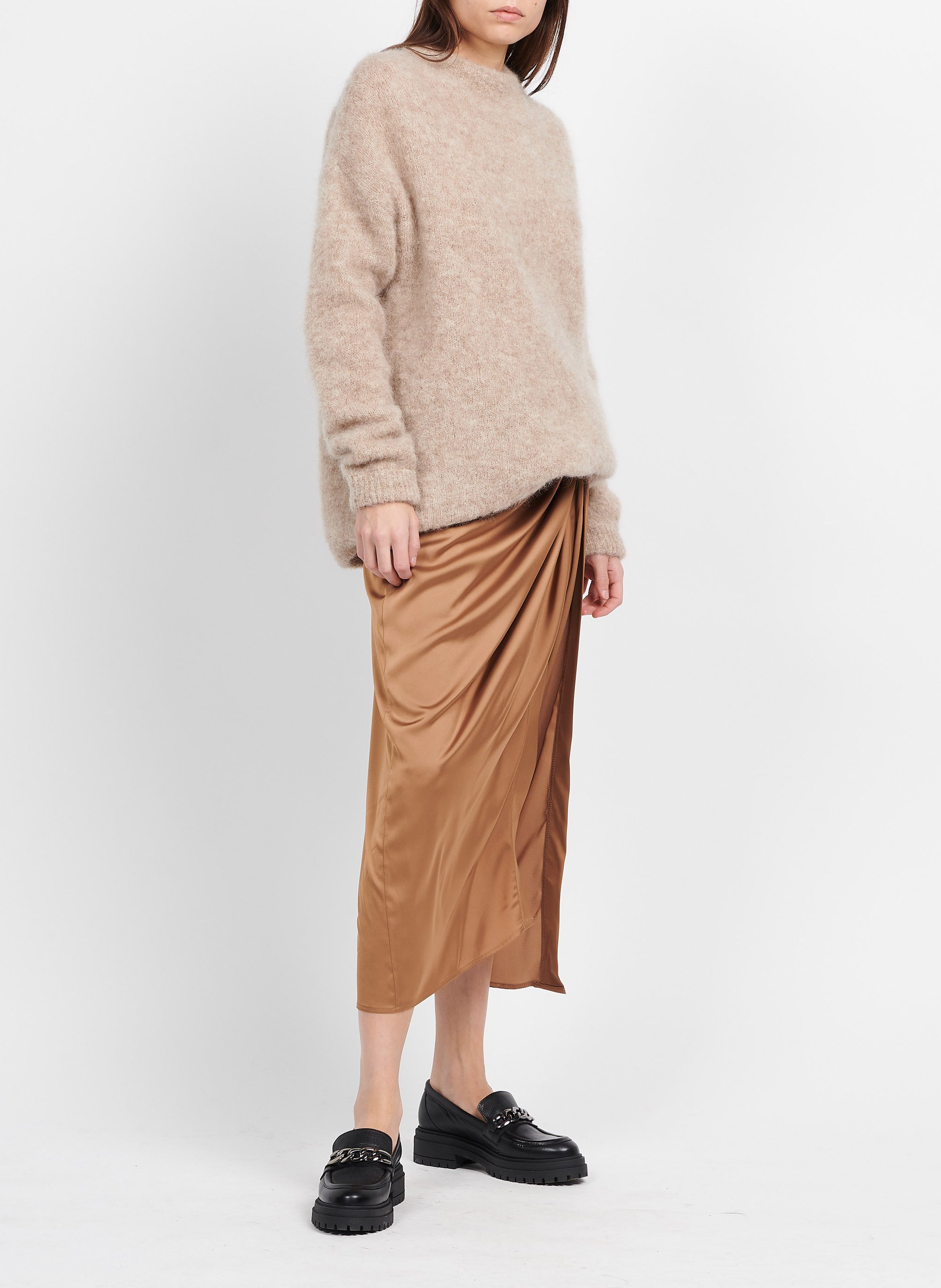 Flowing midi skirt IMPERIAL Brown