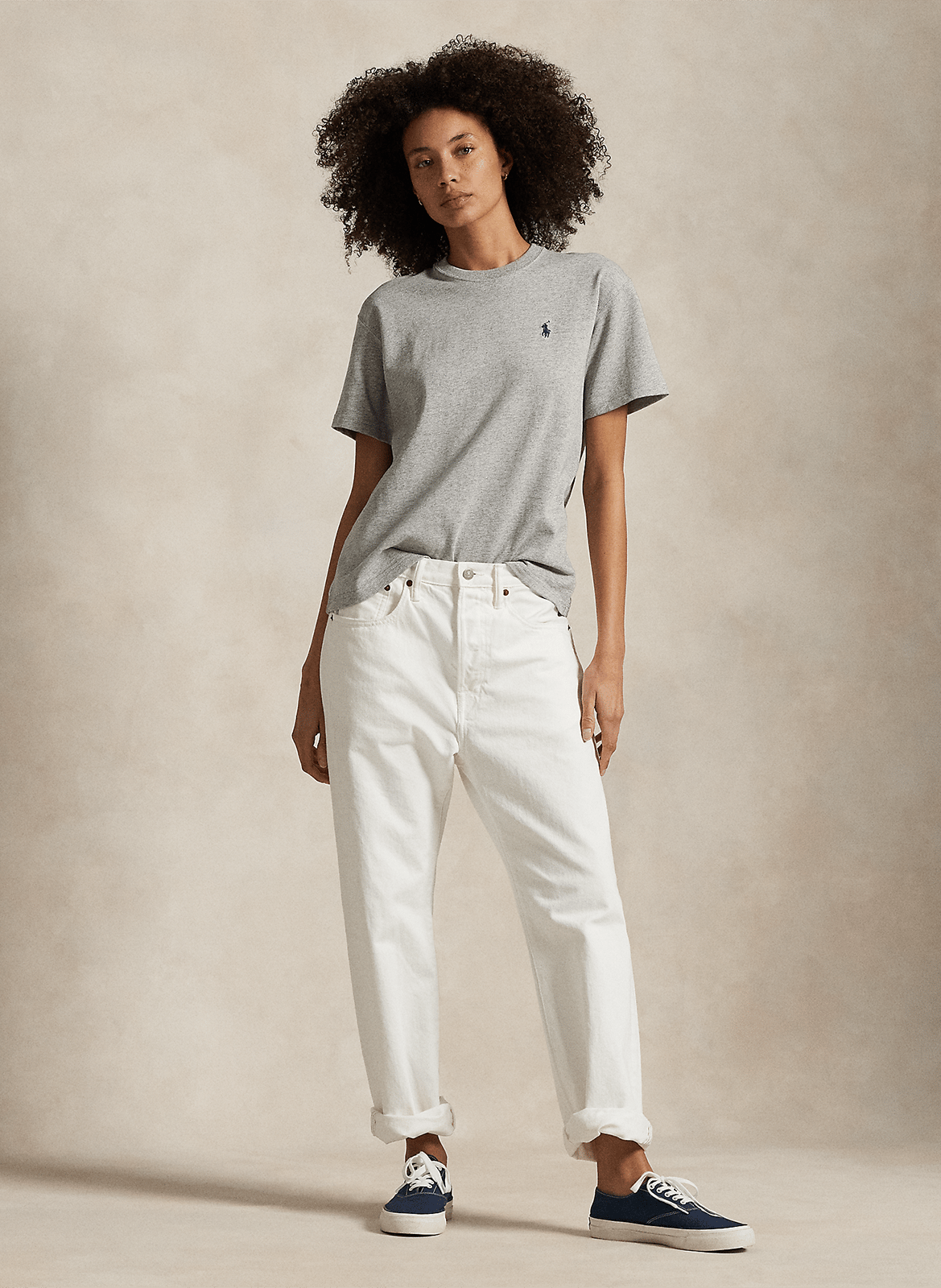 Baumwoll-Pullover mit Rundhalsausschnitt POLO RALPH LAUREN Grau