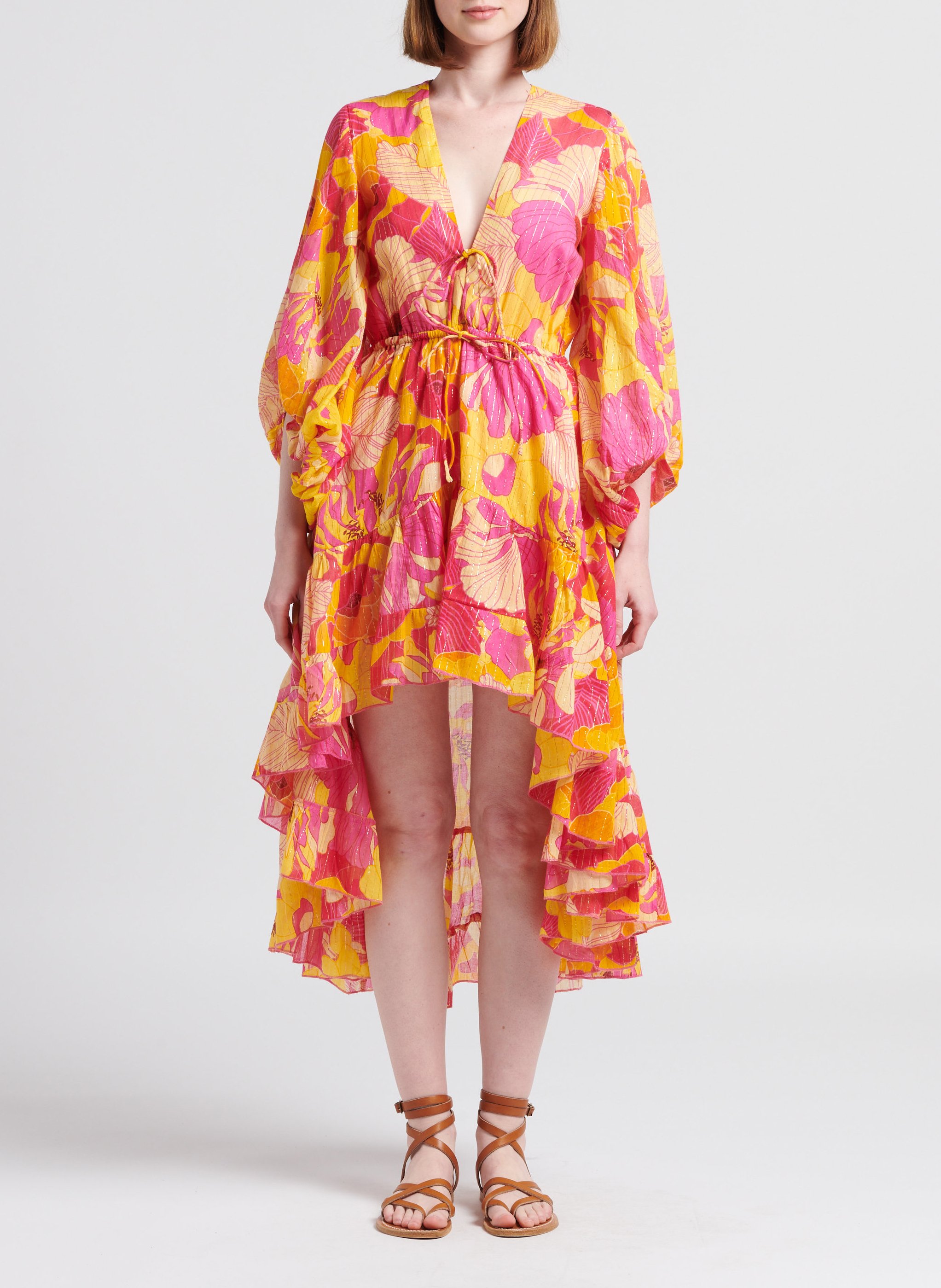 Robe asymétrique col V à imprimé SUNDRESS Multicolore