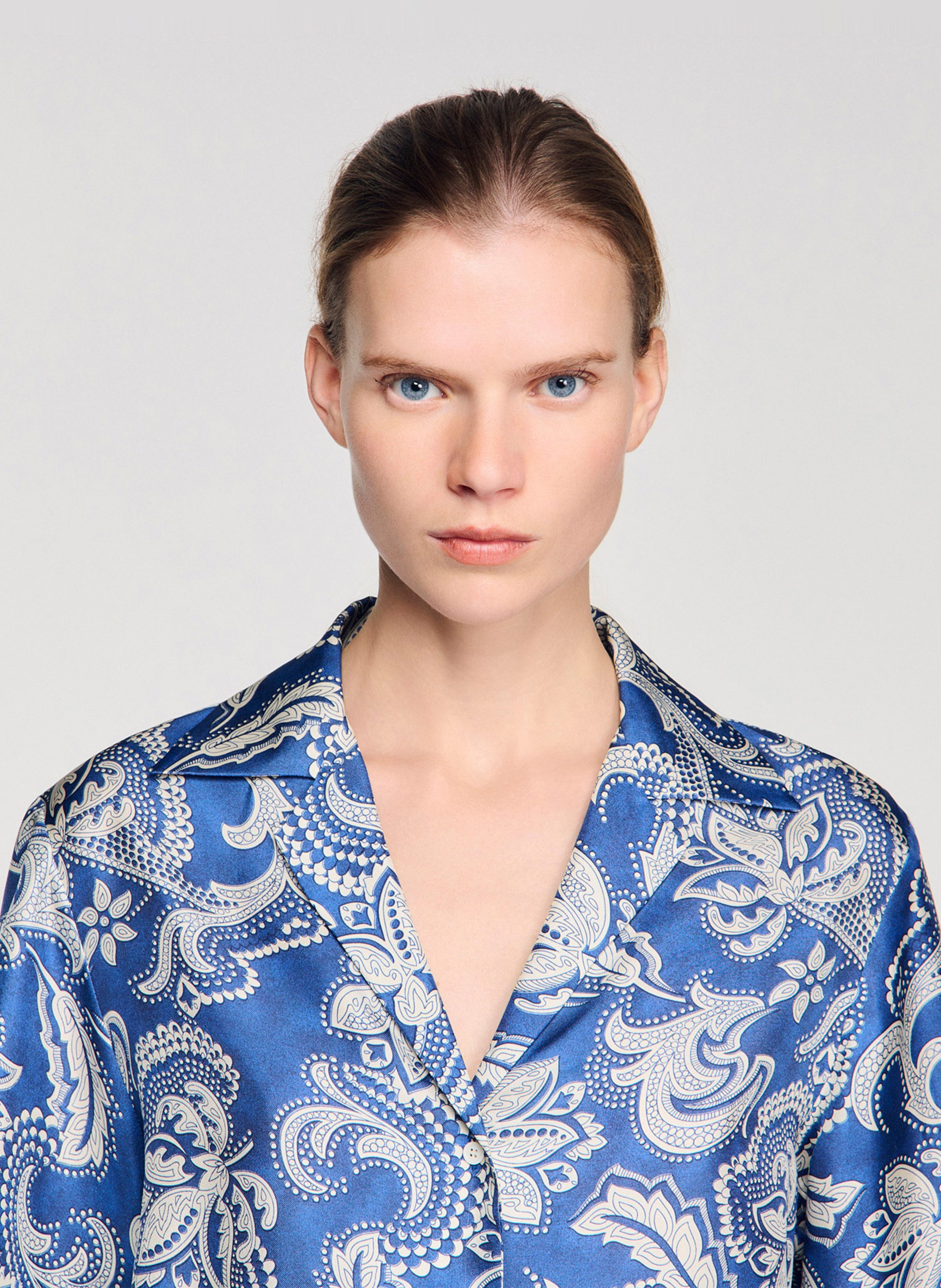 Chemise imprimée col classique SANDRO Bleu