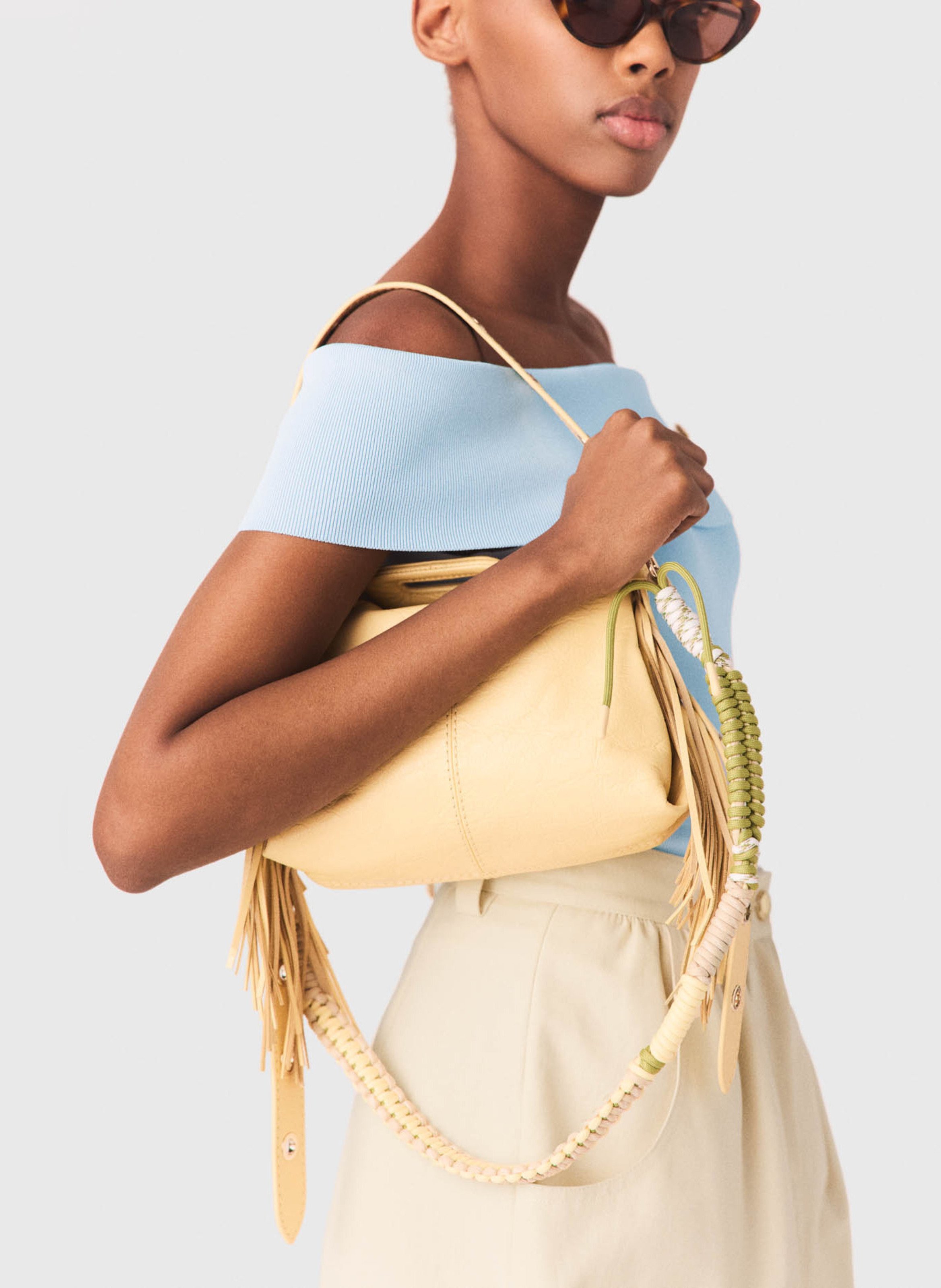 Braided shoulder strap MAJE Yellow