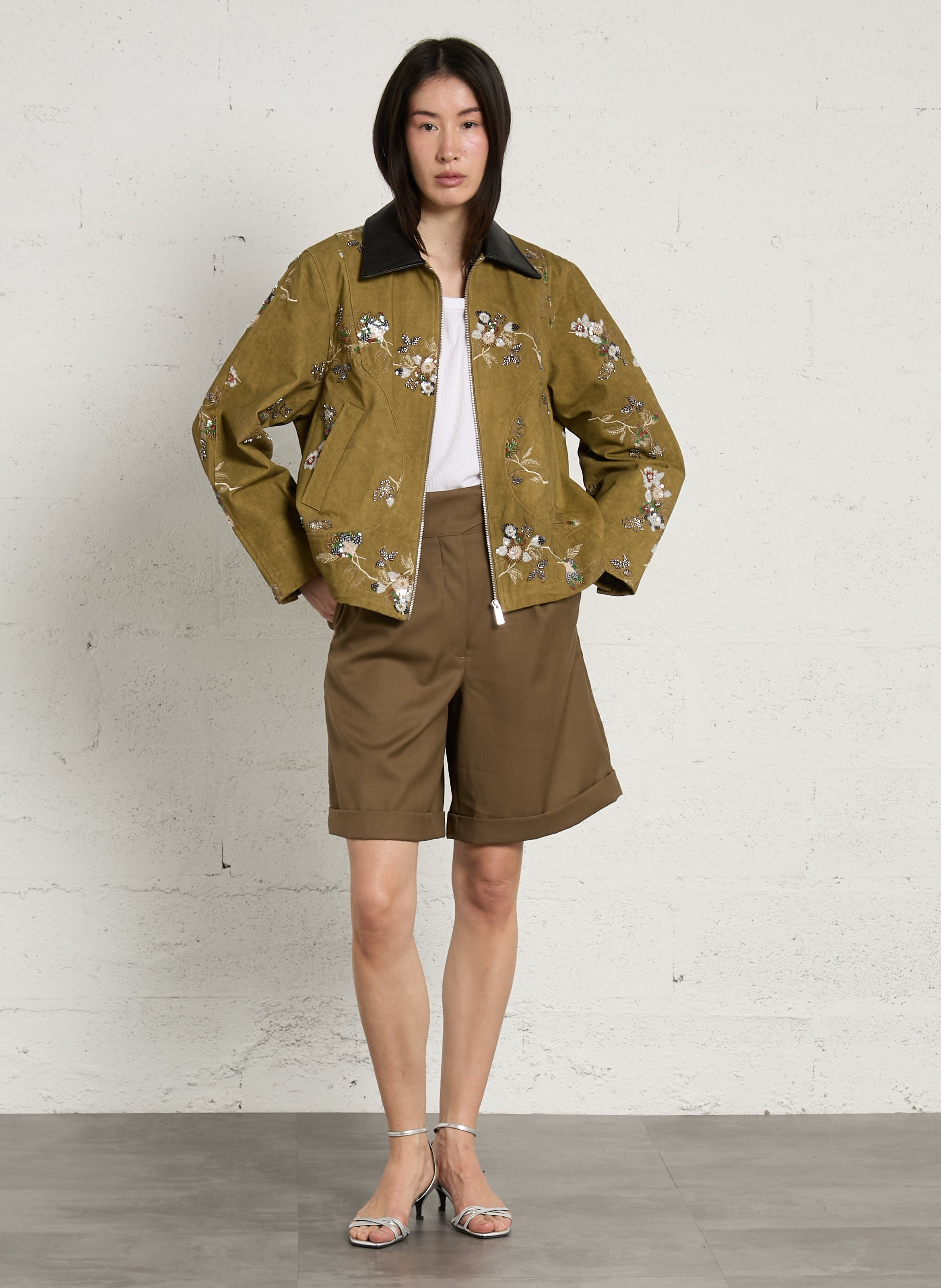 Pleated Bermudas BERENICE Khaki