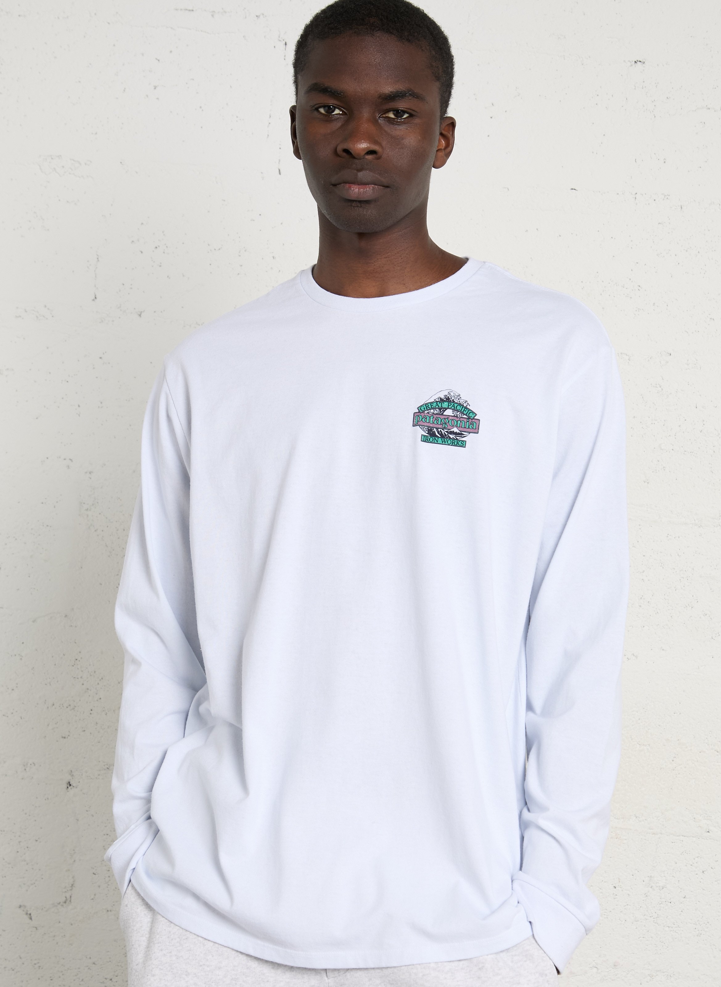 Gerade geschnittenes Rundhals-T-Shirt aus recyceltem Baumwoll-Mix PATAGONIA Weiss