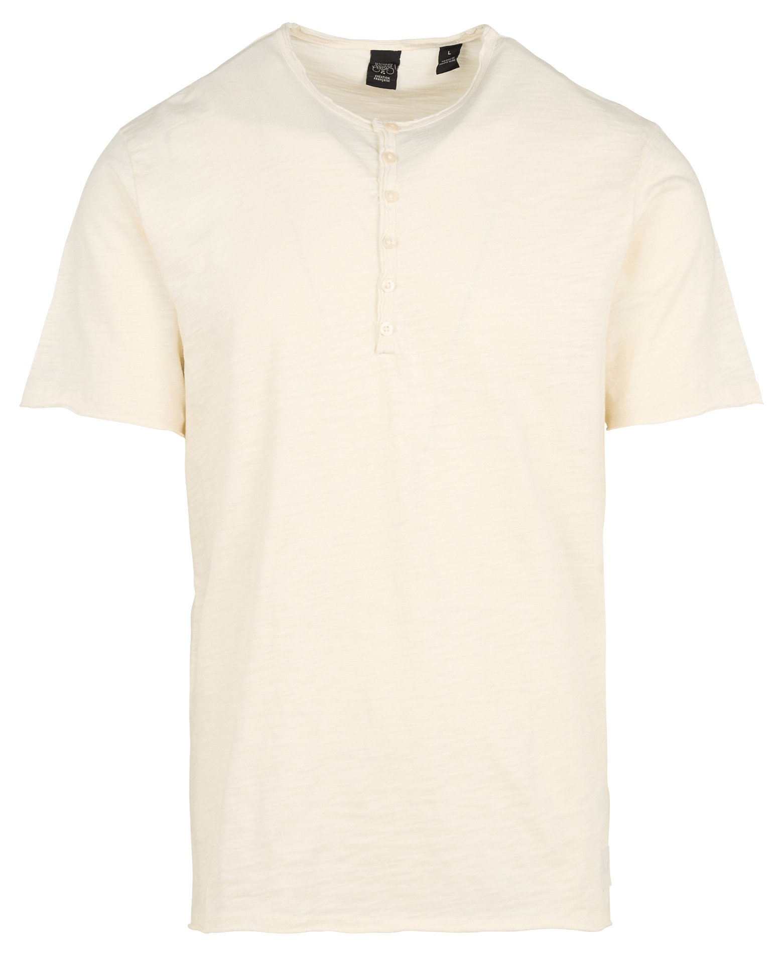 Tee-shirt droit col rond boutonné en coton LE TEMPS DES CERISES Blanc