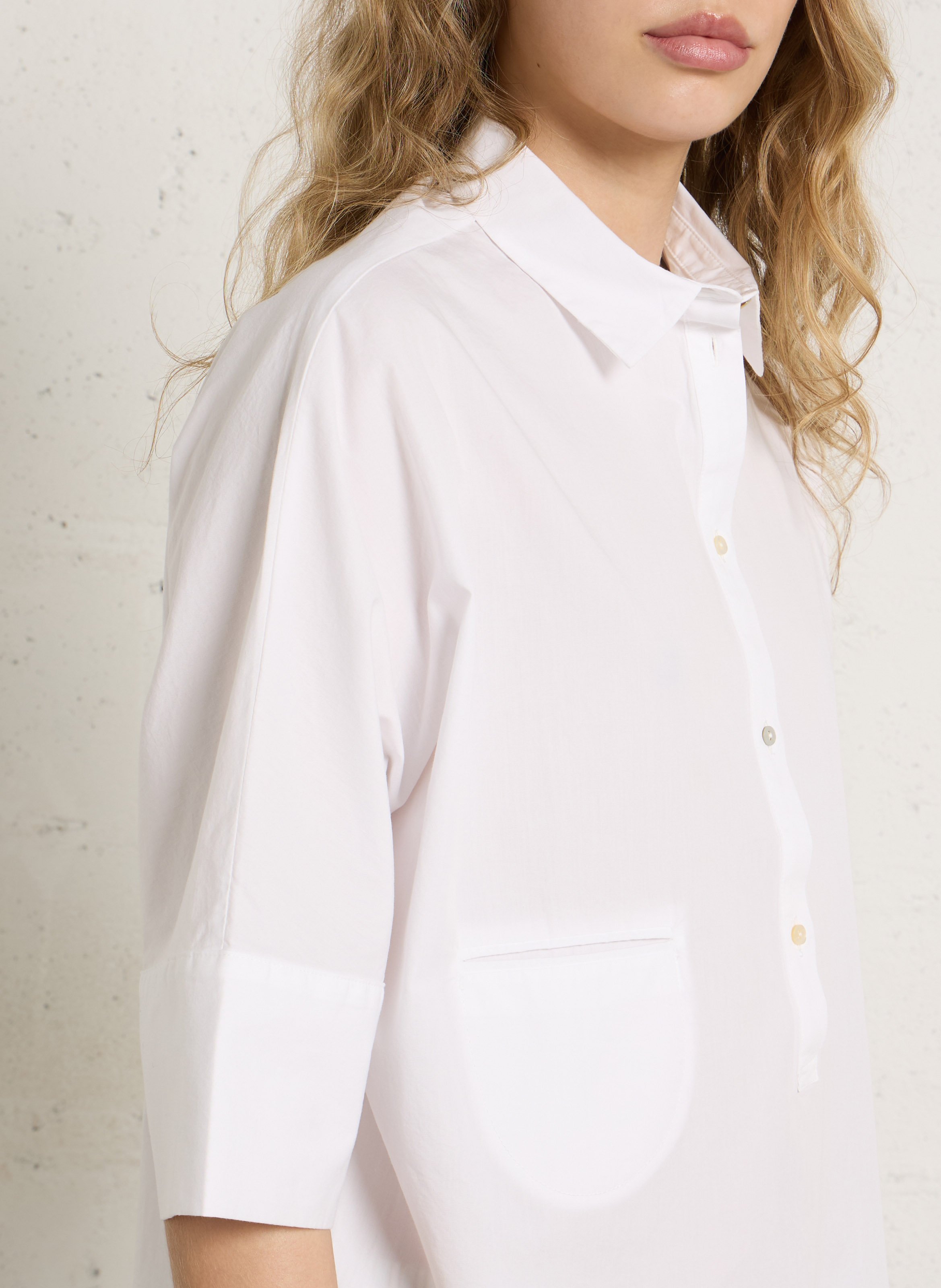 Katoenen blouse met klassieke kraag BELLA JONES Wit