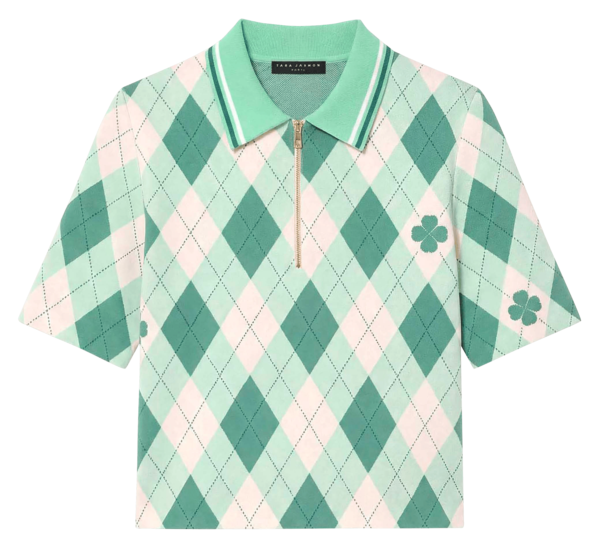 Polo droit col classique imprimé TARA JARMON Vert