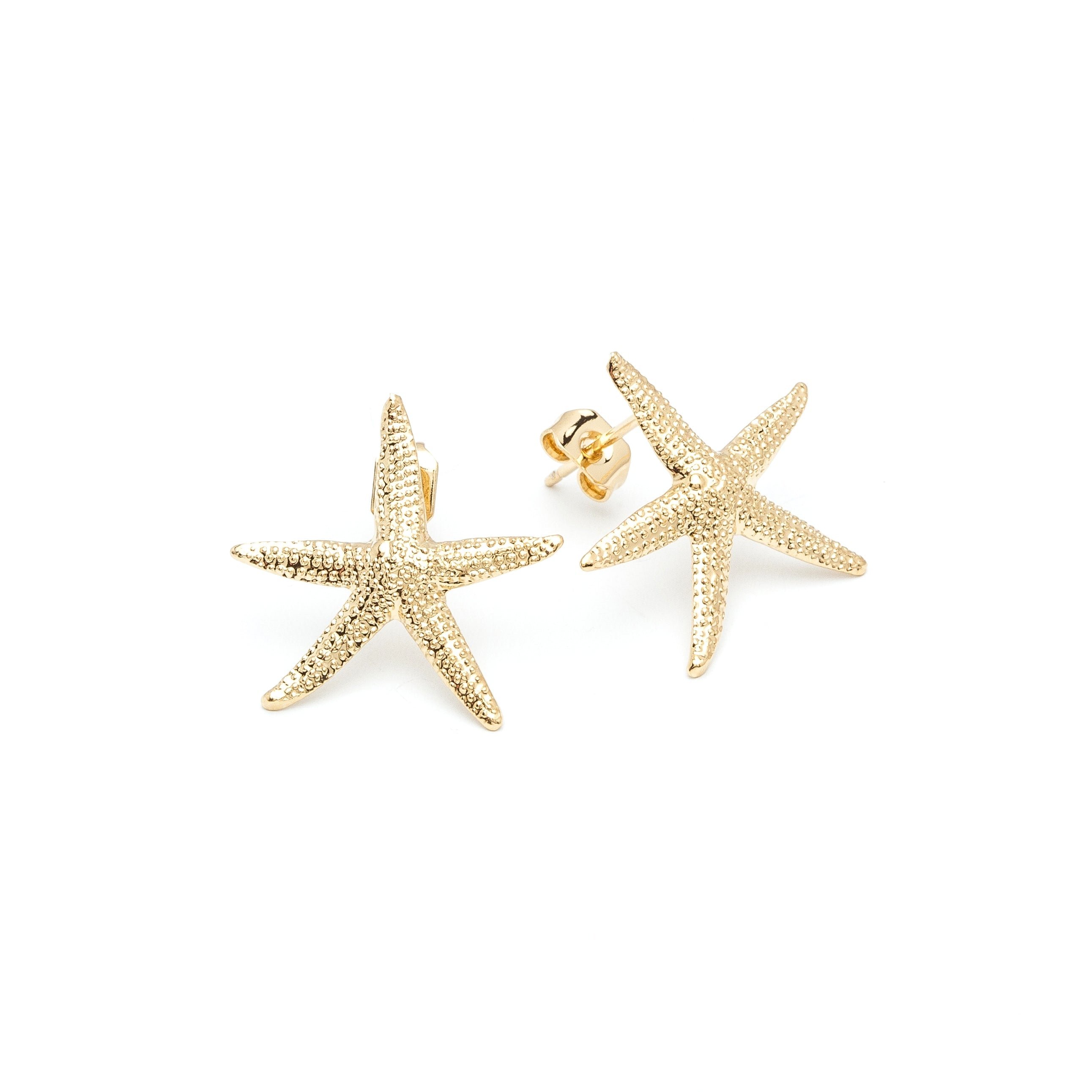 Star stud earrings gold-plated MONSIEUR SIMONE Golden