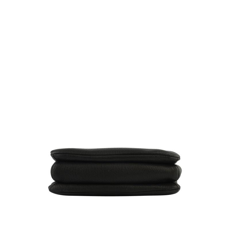 Goatskin leather shoulder bag Black