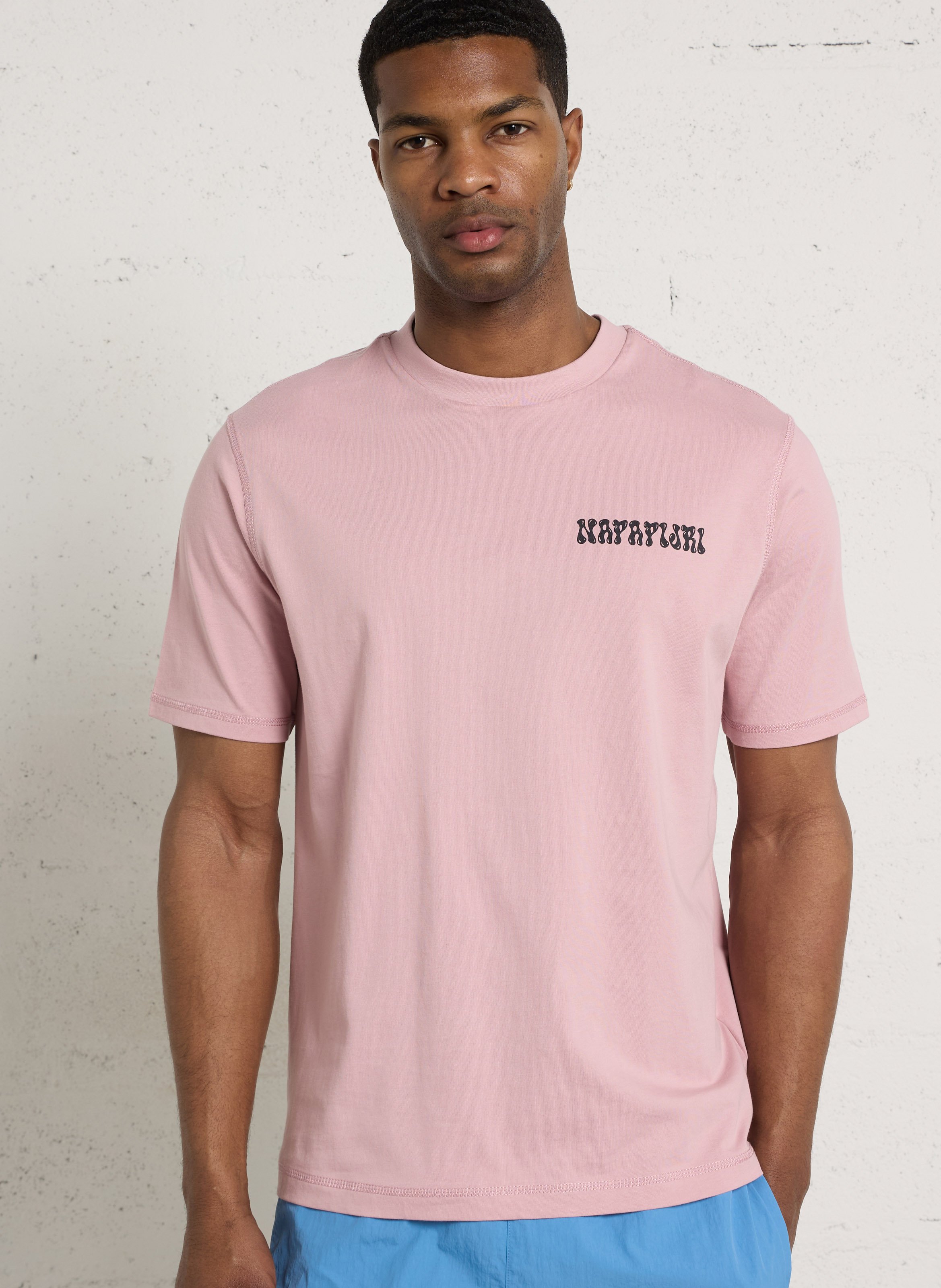 Gerade geschnittenes Baumwoll-T-Shirt mit Siebdruck NAPAPIJRI