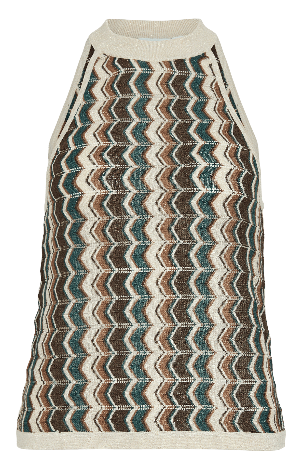 Top derecho de punto estampado VILA Gris