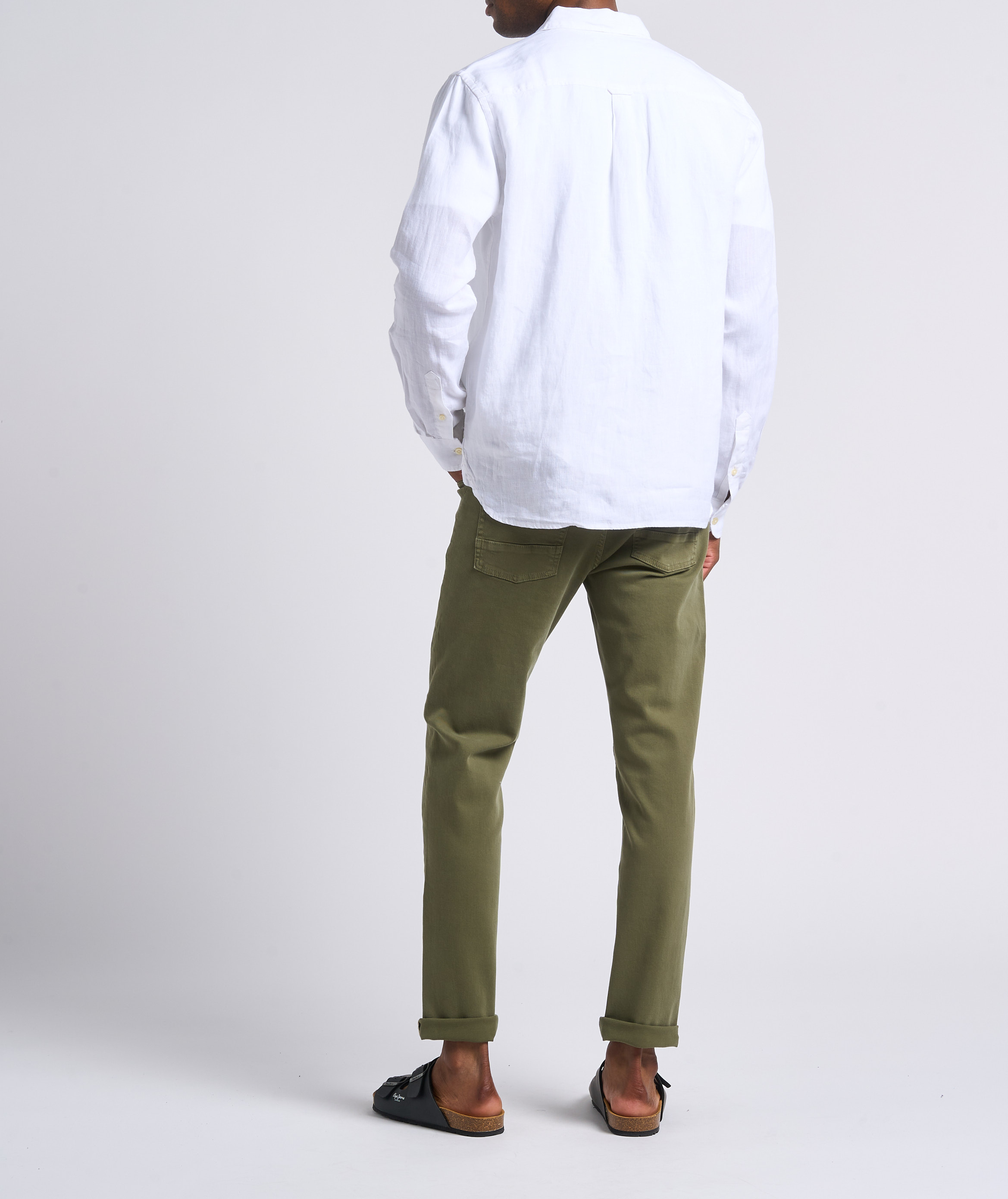 Regular-fit, linnen overhemd KNOWLEDGE COTTON APPAREL Wit