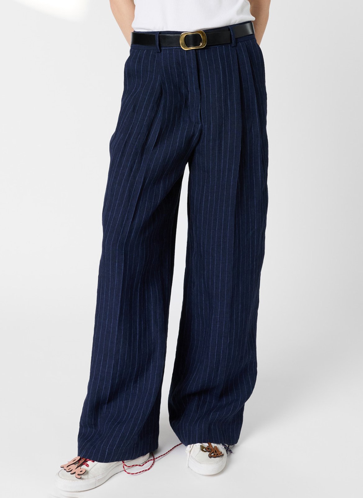 Pantalon large en lin GERARD DAREL Bleu