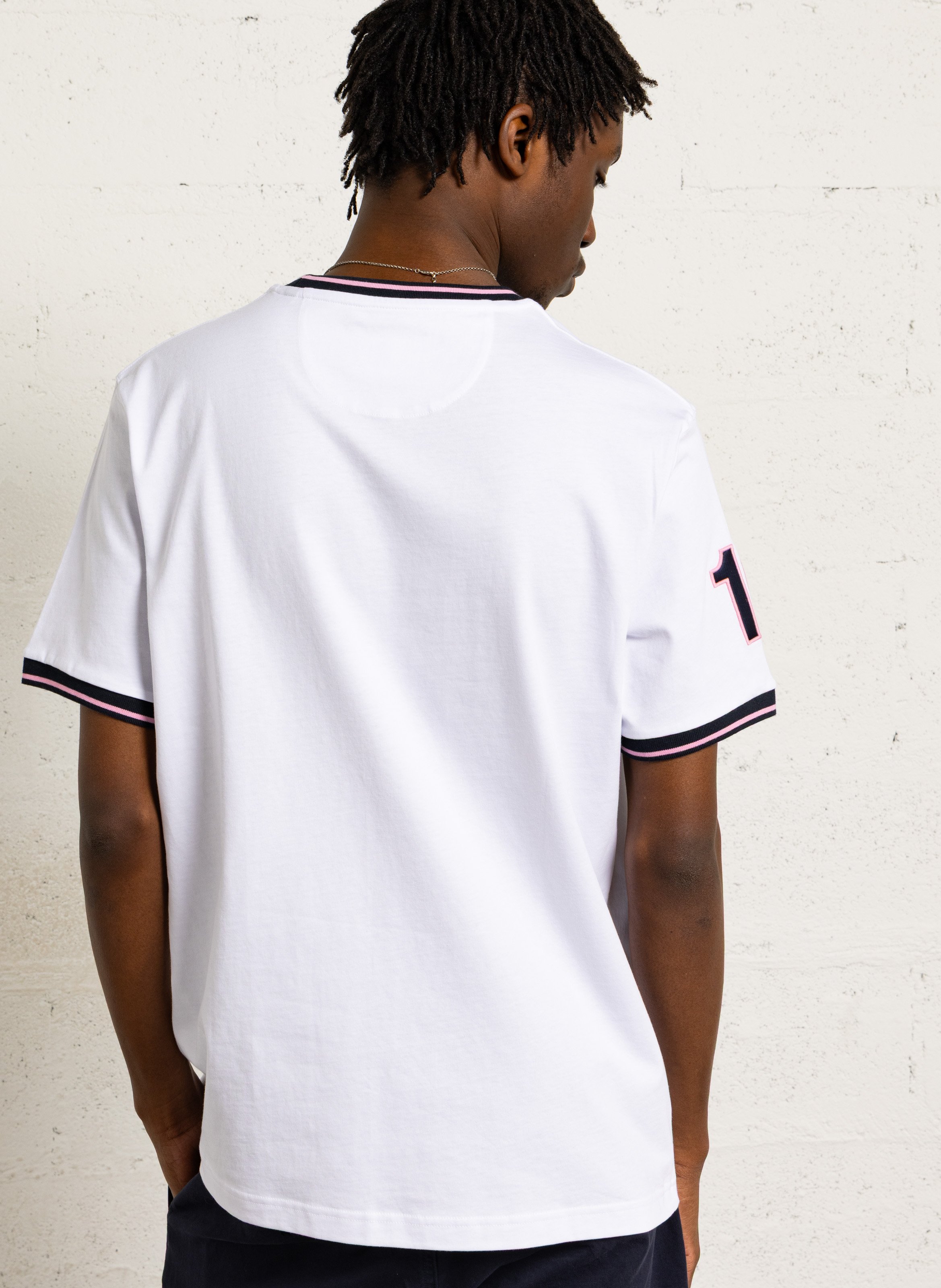 Staright embroidered round-neck cotton T-shirt EDEN PARK White