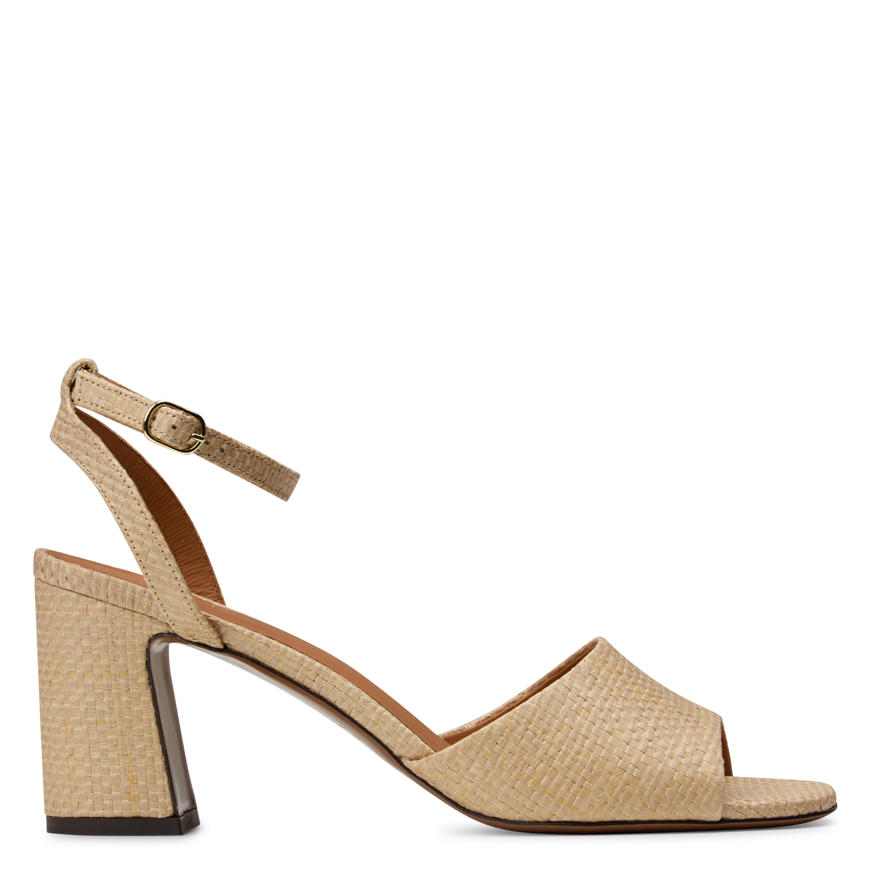 Sandalen van raffia met hak RIVECOUR Beige