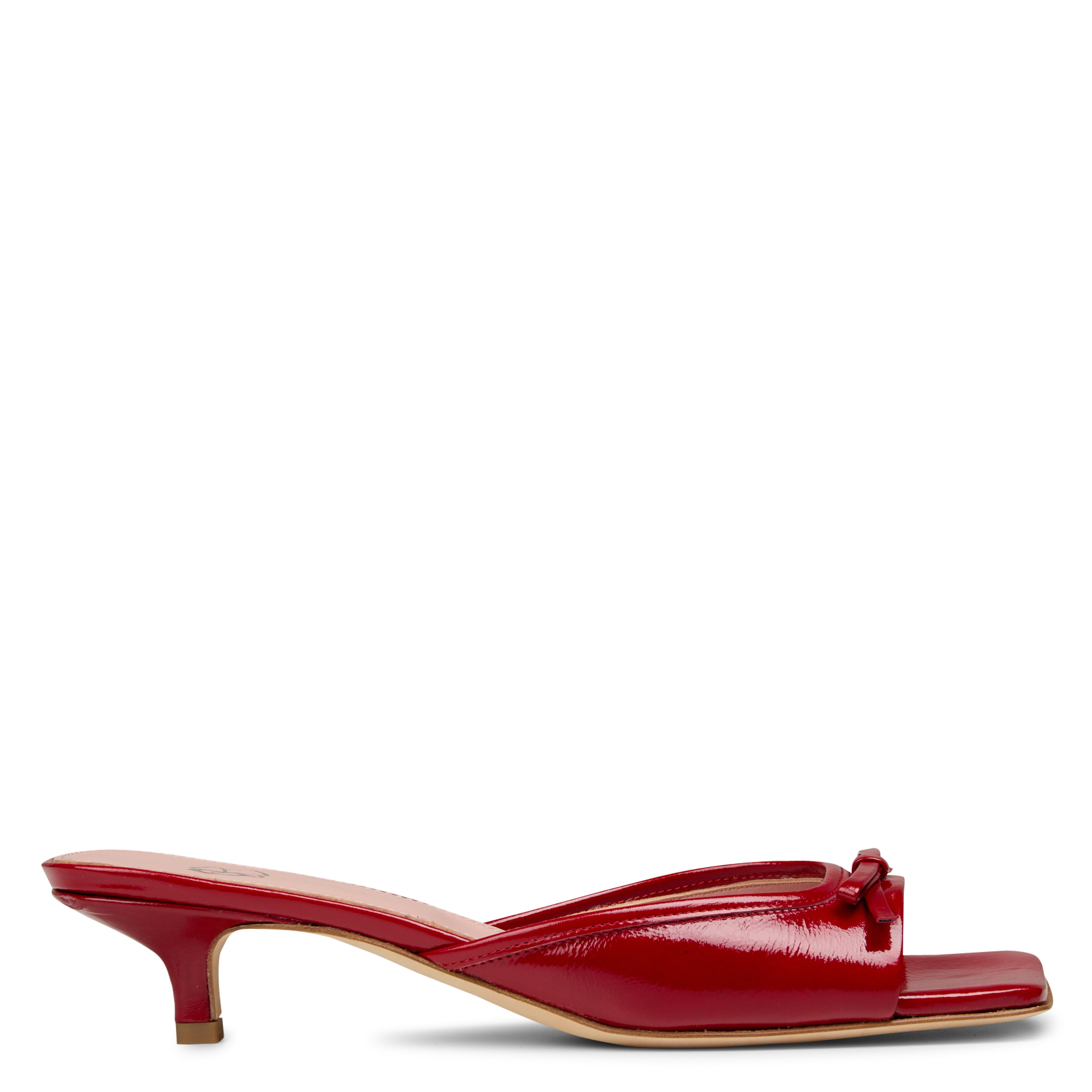 Patent leather heeled mules ODARE Red