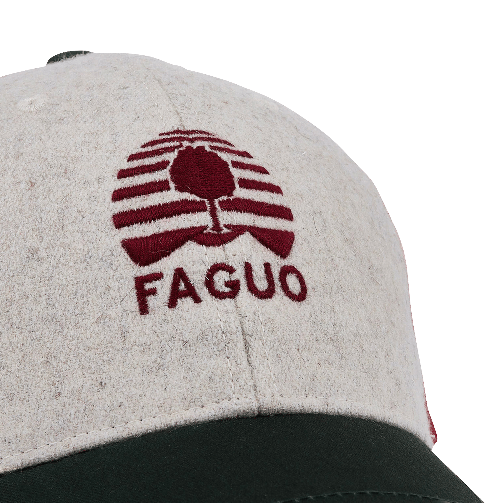 Bestickte Kappe aus Wollmix FAGUO Grun