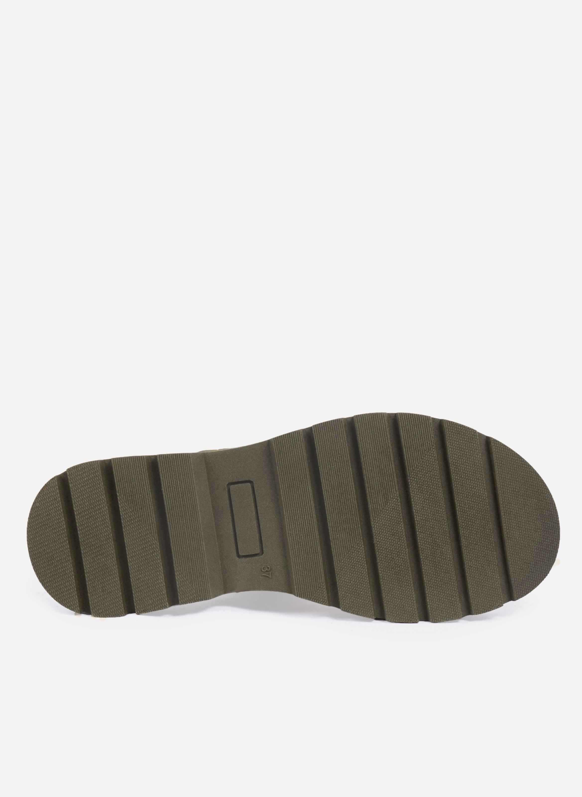 Sandals rubber lou leather suede JULES & JENN Khaki