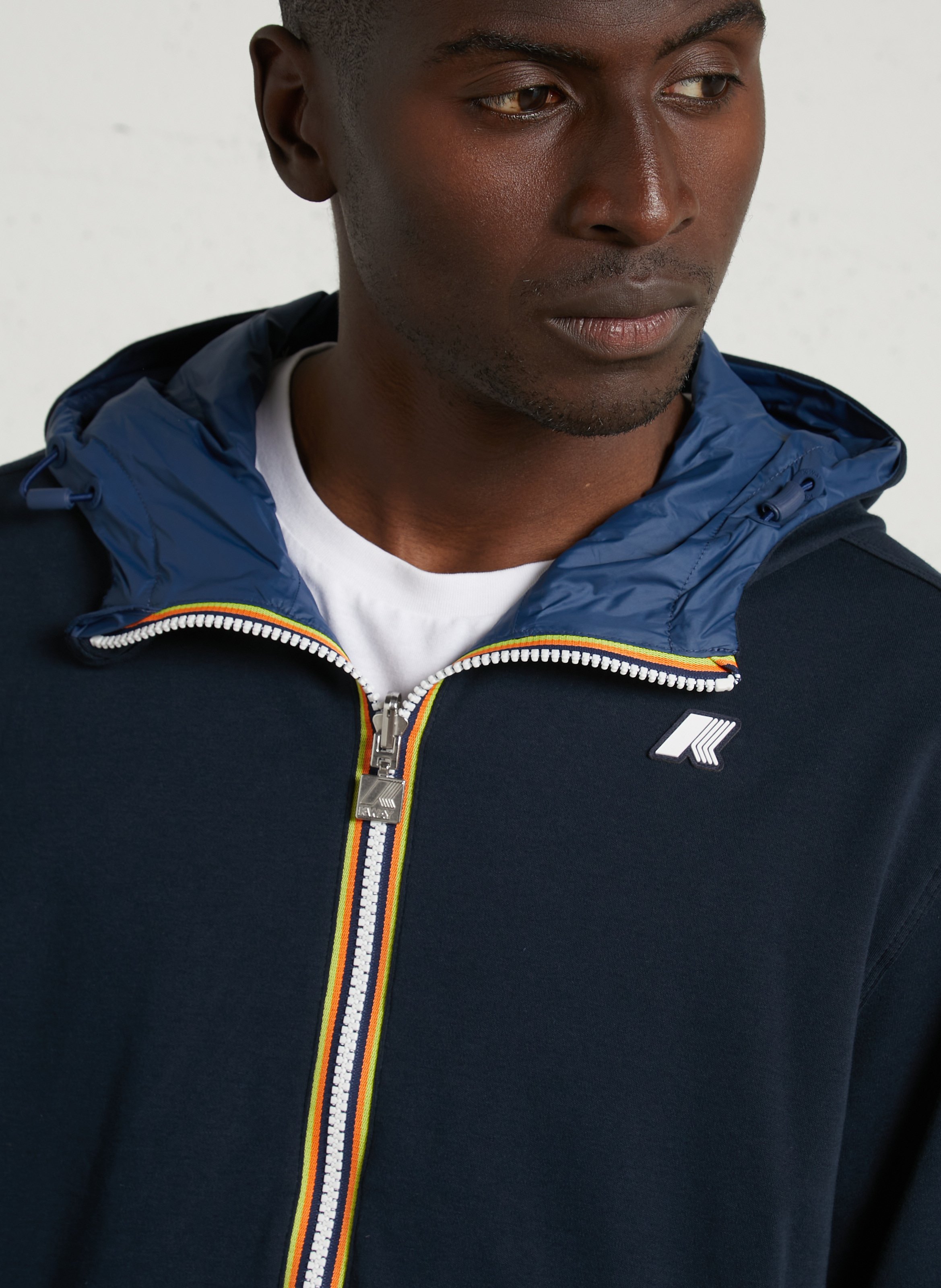 Sweat zippé en coton K-WAY Bleu