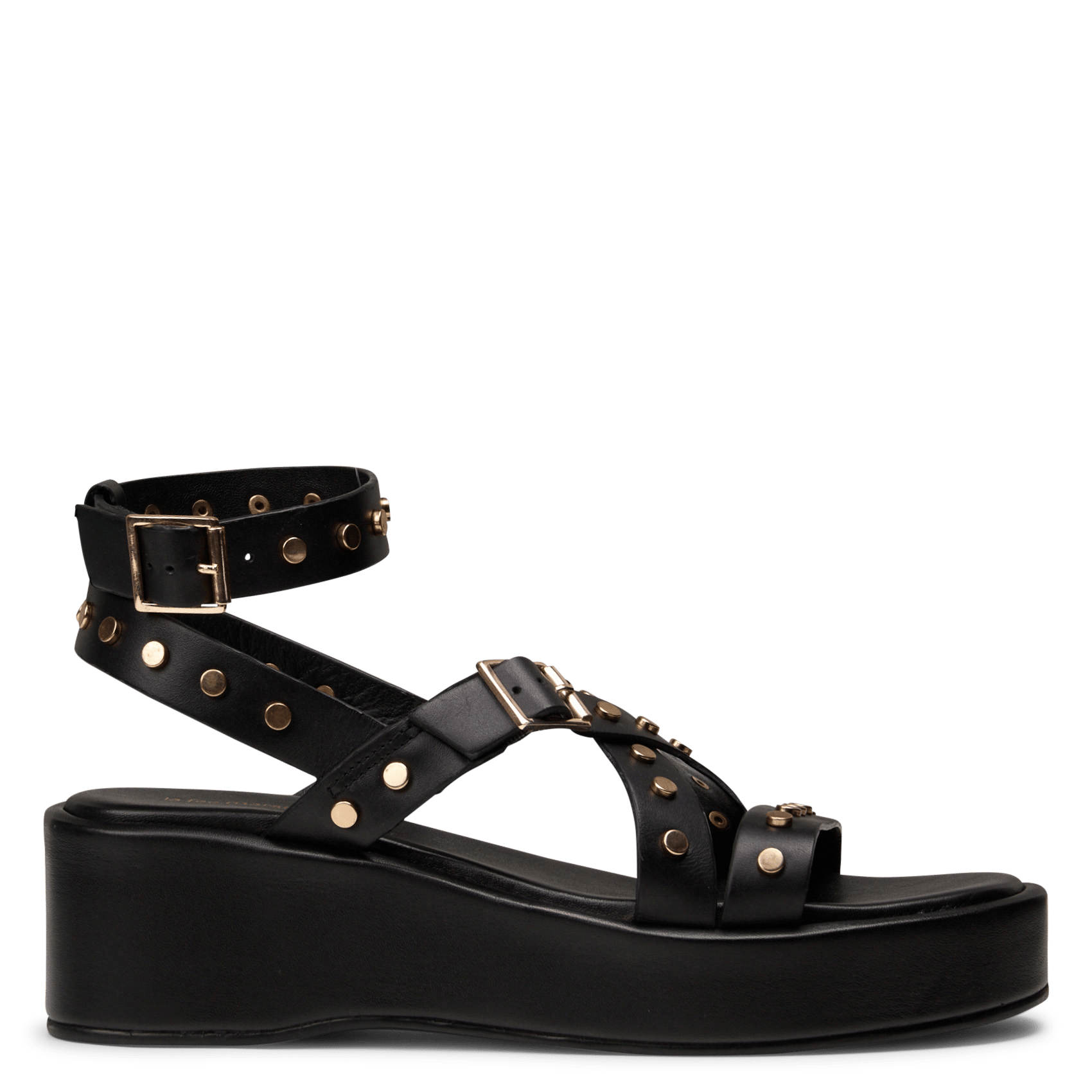 Plateau-Sandalen aus Leder LA FEE MARABOUTEE Schwarz