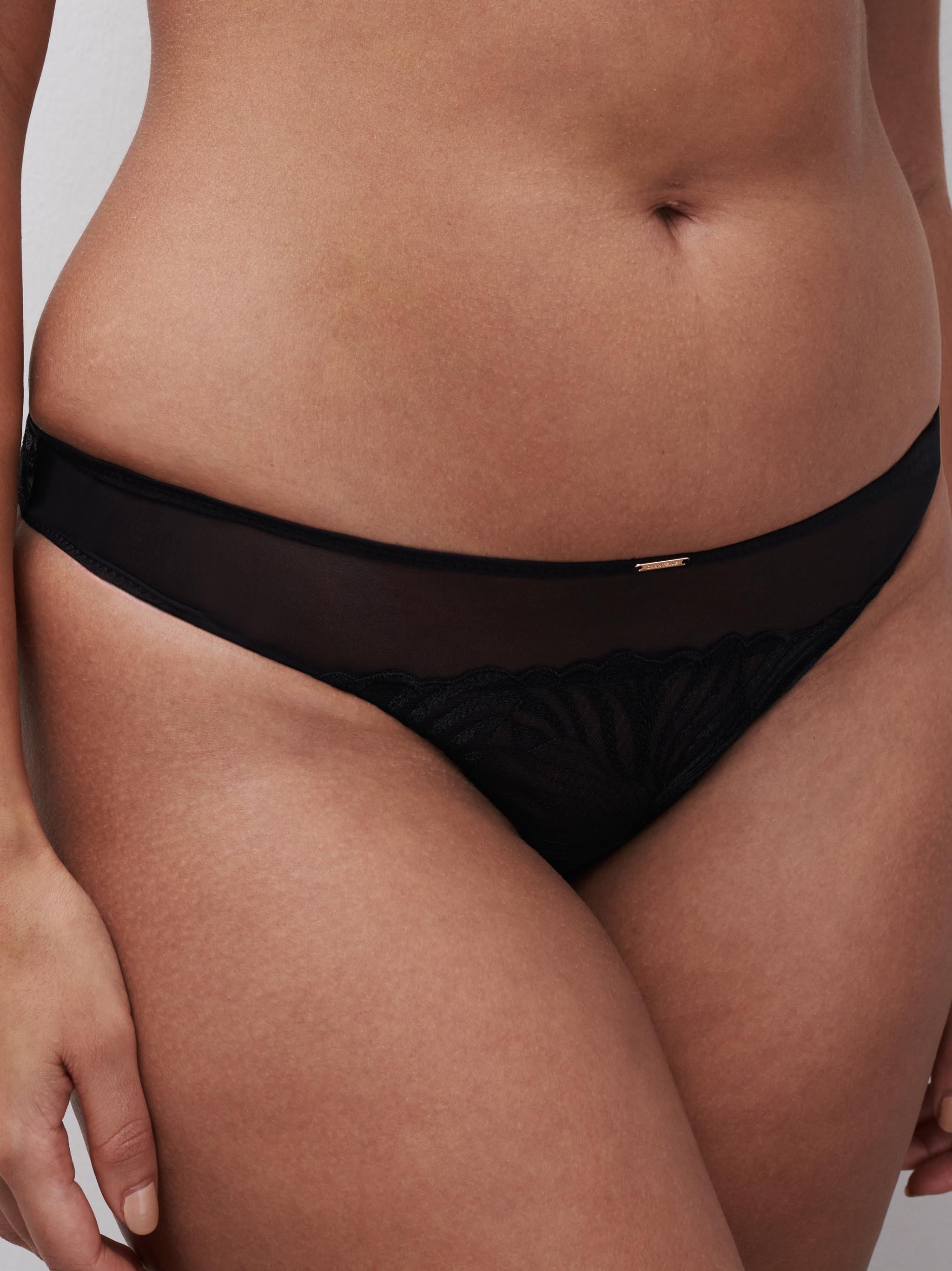 Cotton tanga CHANTELLE Black