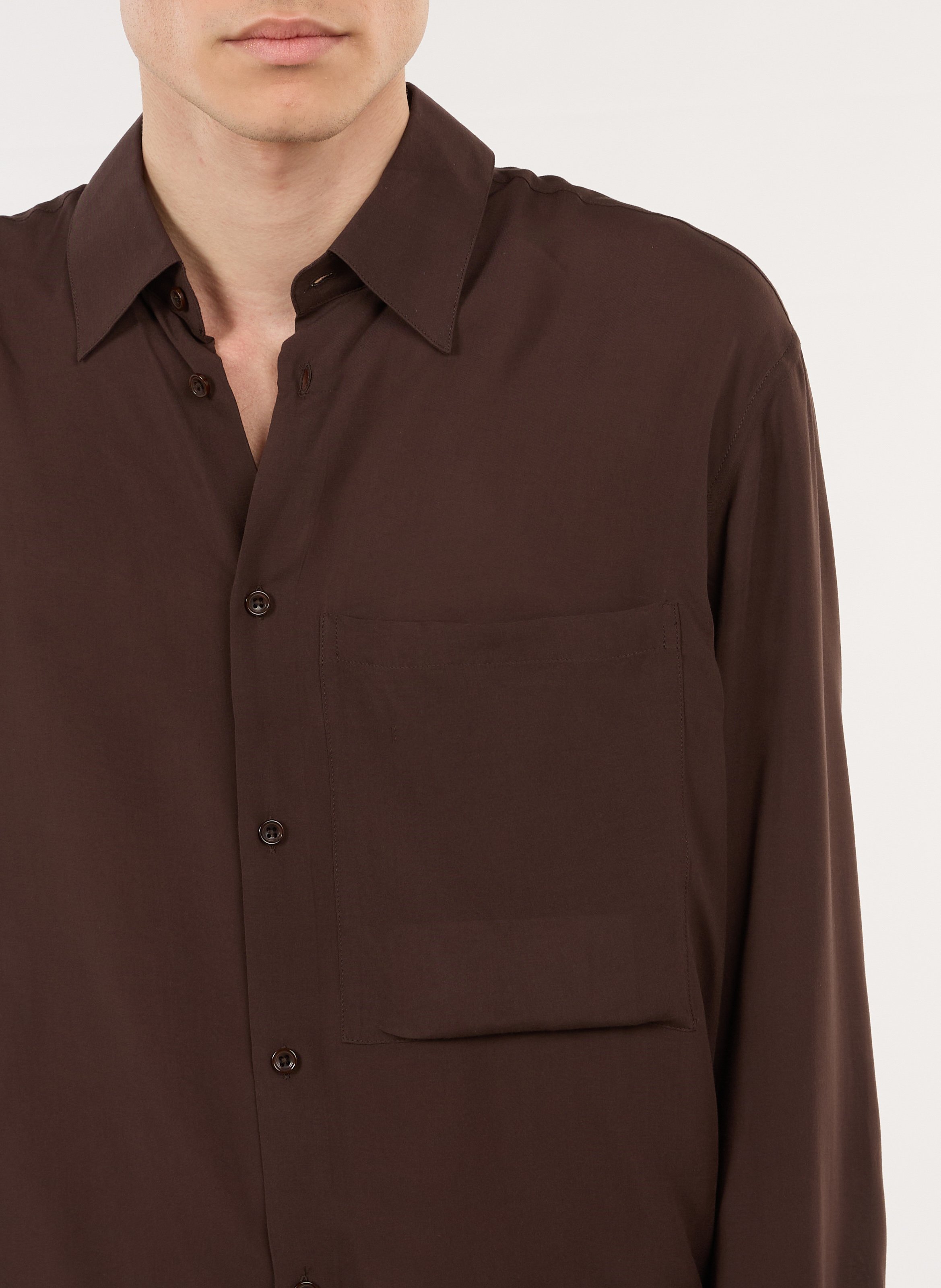 Oversize-Bluse mit klassischem Kragen SAISON 1865 Braun