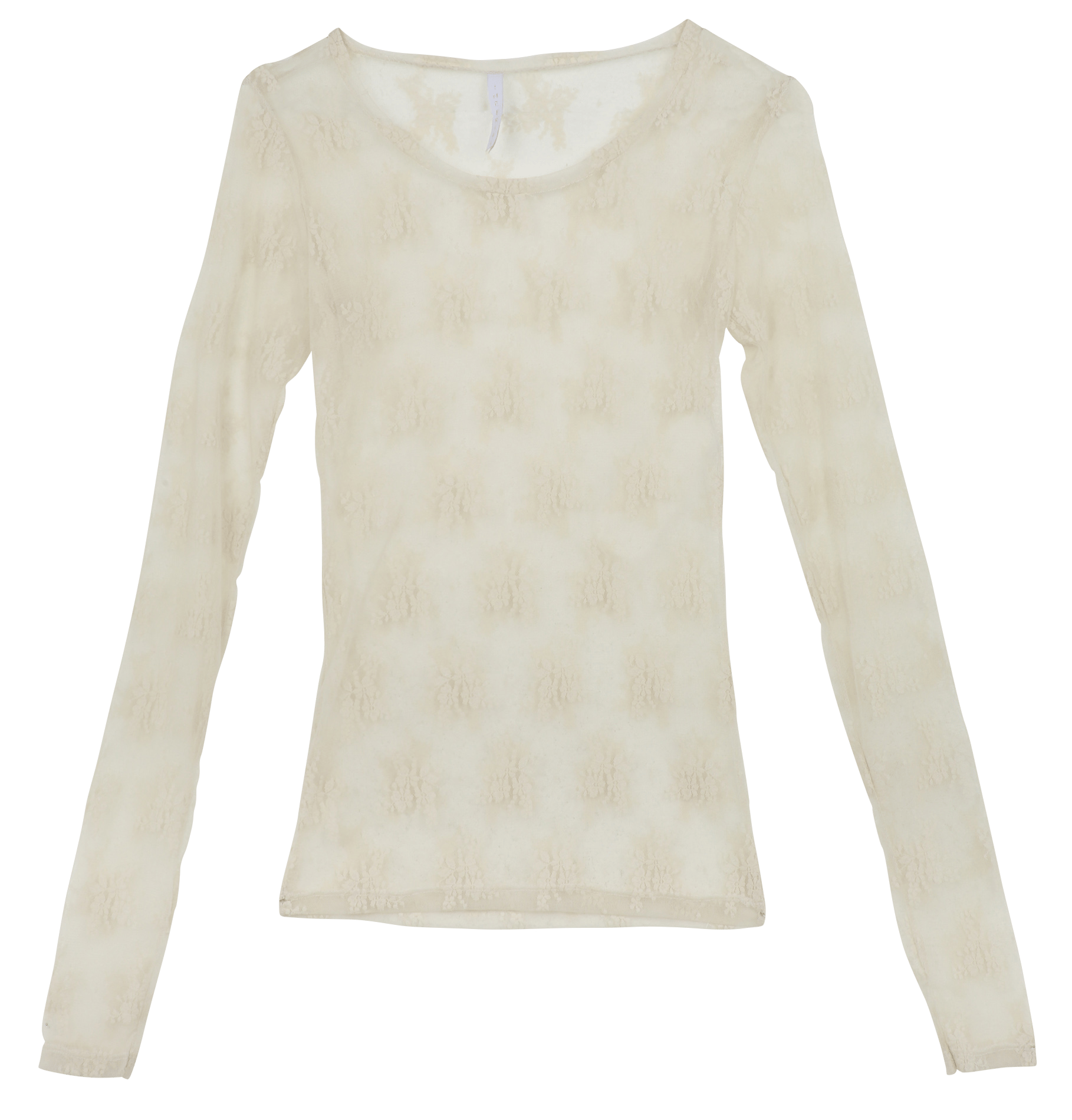 Round neck t-shirt with floral embroidery IMPERIAL Beige