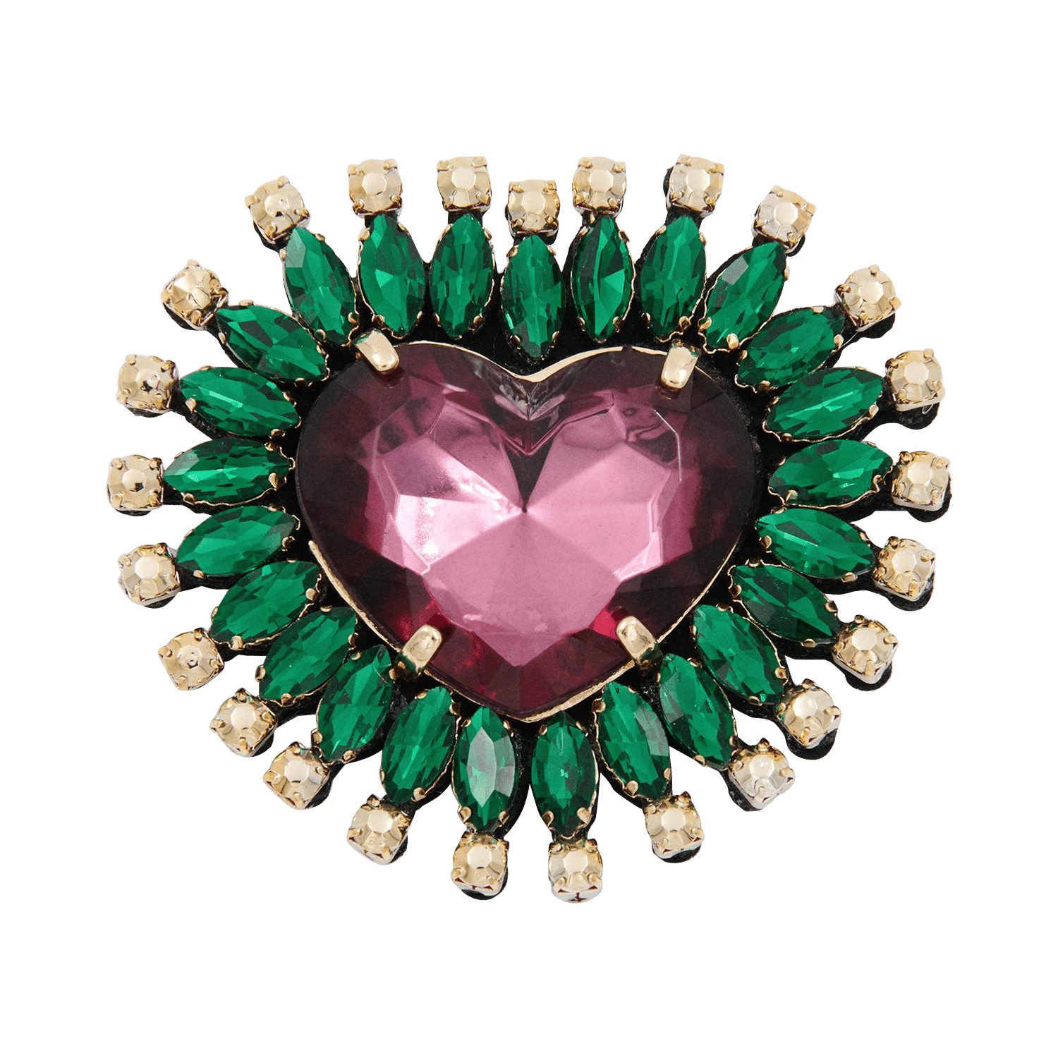Spilla a cuore ornata di strass ESSENTIEL ANTWERP Verde