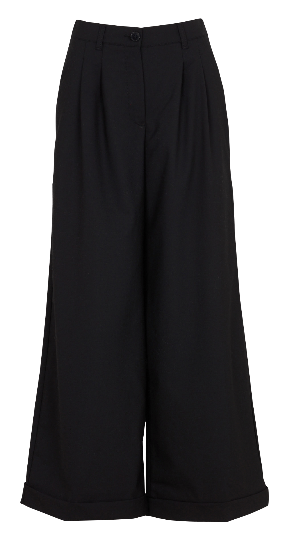 Wide-leg tailored wool blend trousers DES PETITS HAUTS Black