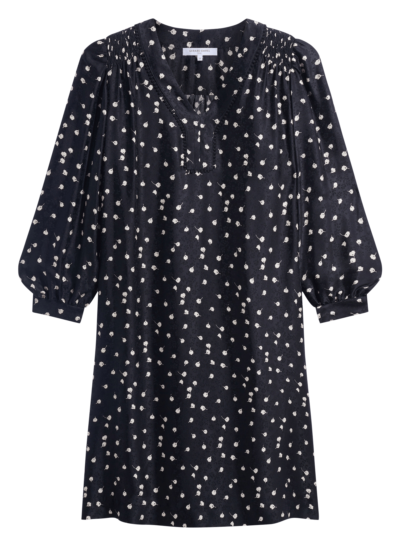 Robe fluide col v imprimée GERARD DAREL Noir