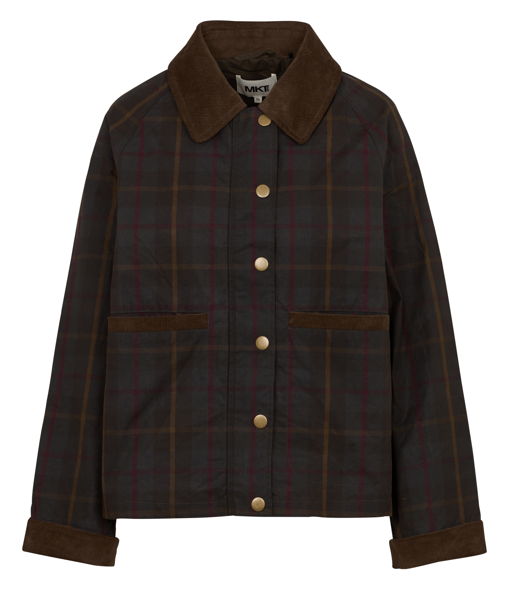Veste droite col classique à carreaux en coton MKT Multicolore