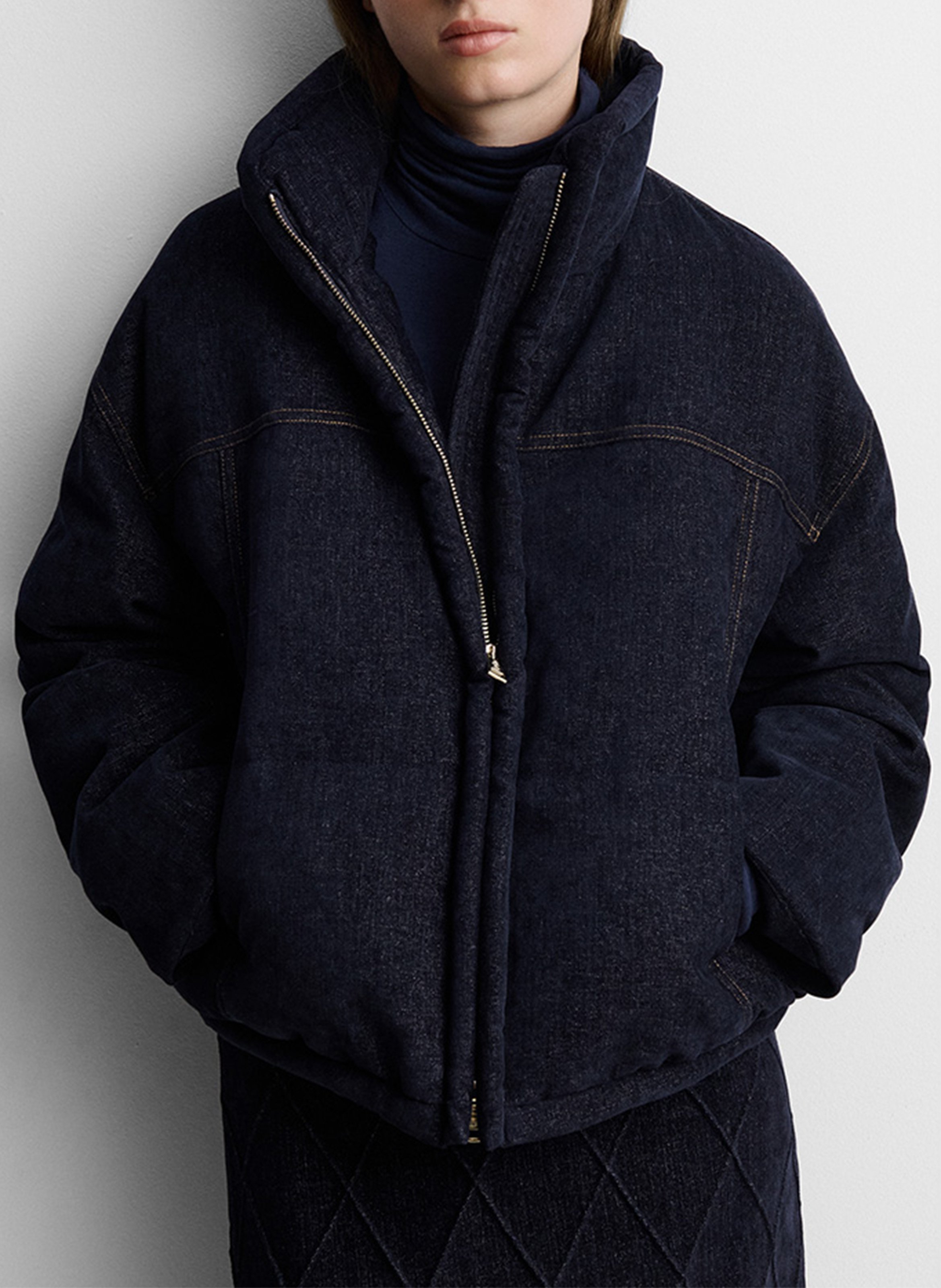 Oversize-Daunenjacke aus Denim SIMORRA Blau