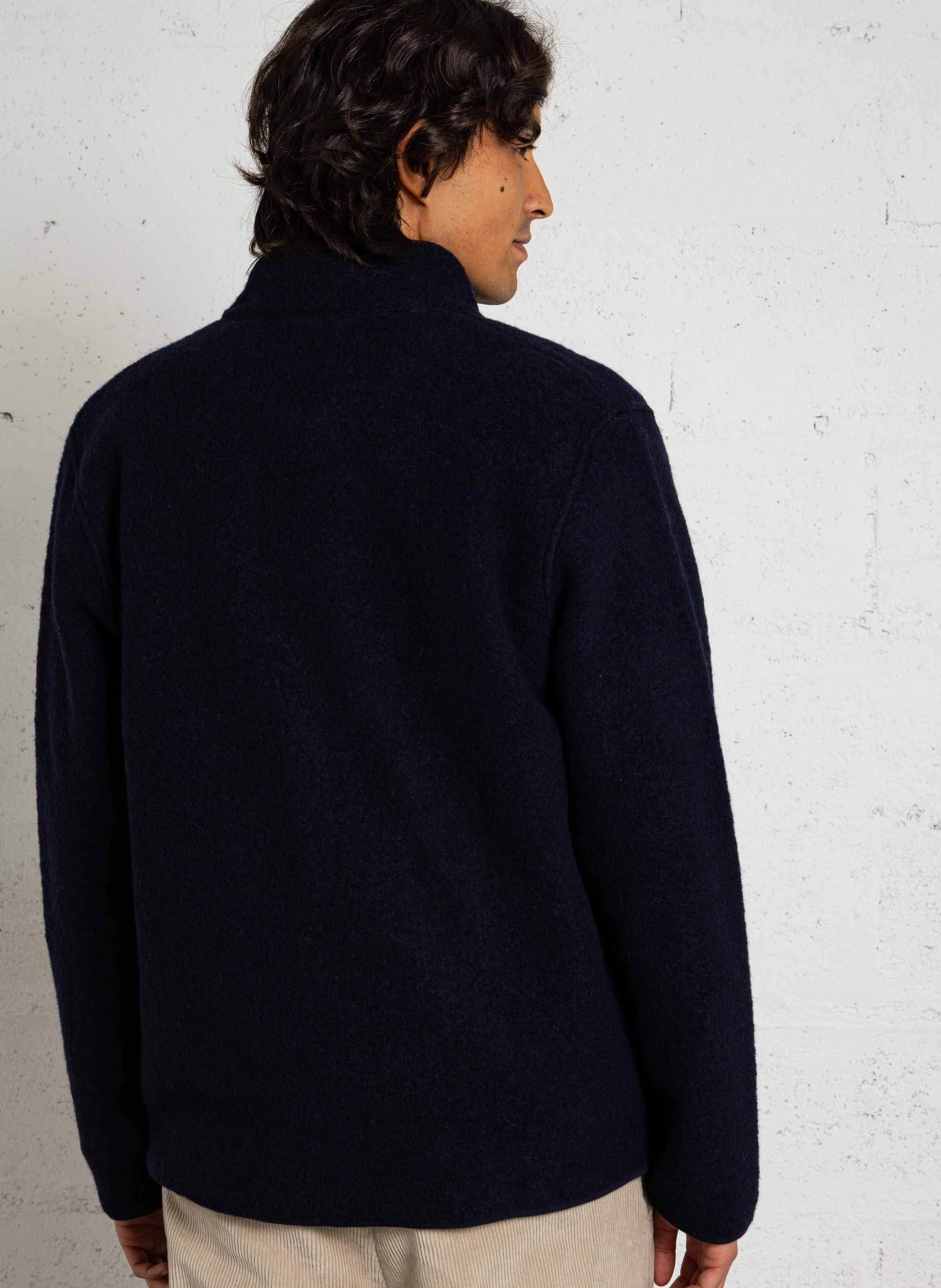 Giacca a collo alto in misto lana HARTFORD Blu