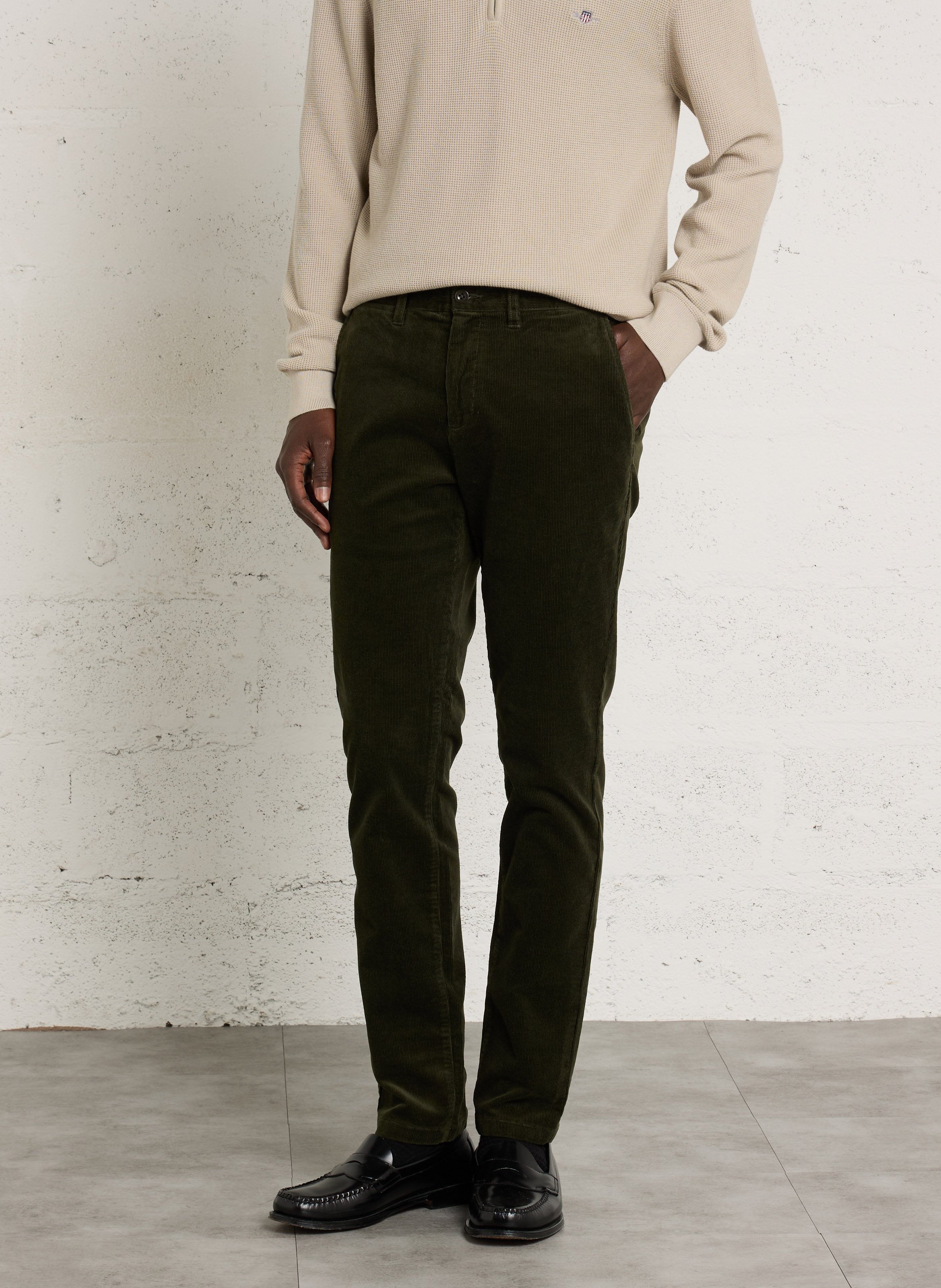 Pantalon slim en velours côtelé GANT