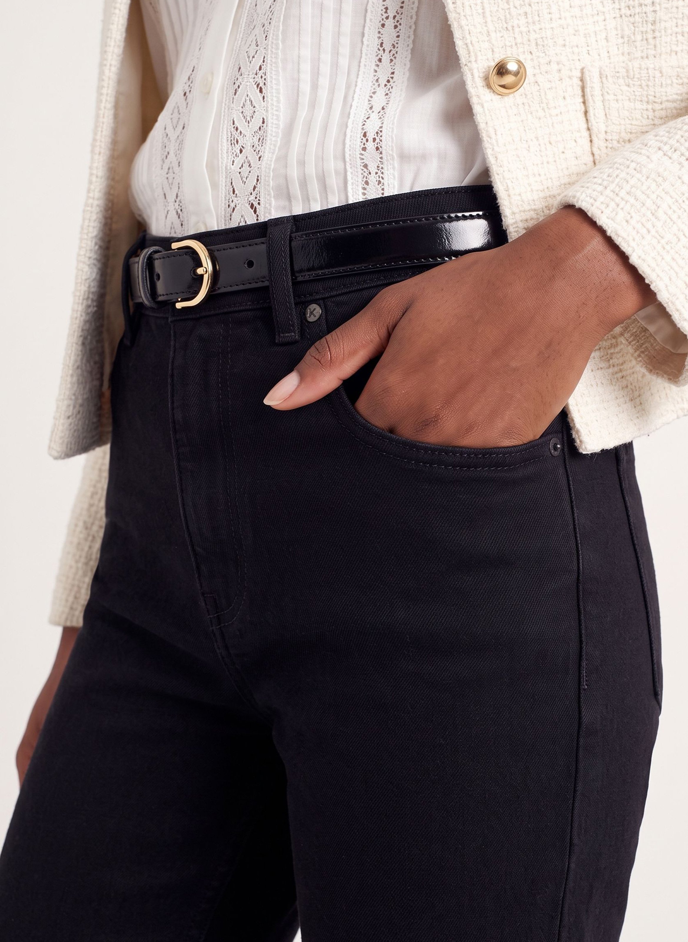Slim-fit jeans van katoenmix KOOKAI Zwart