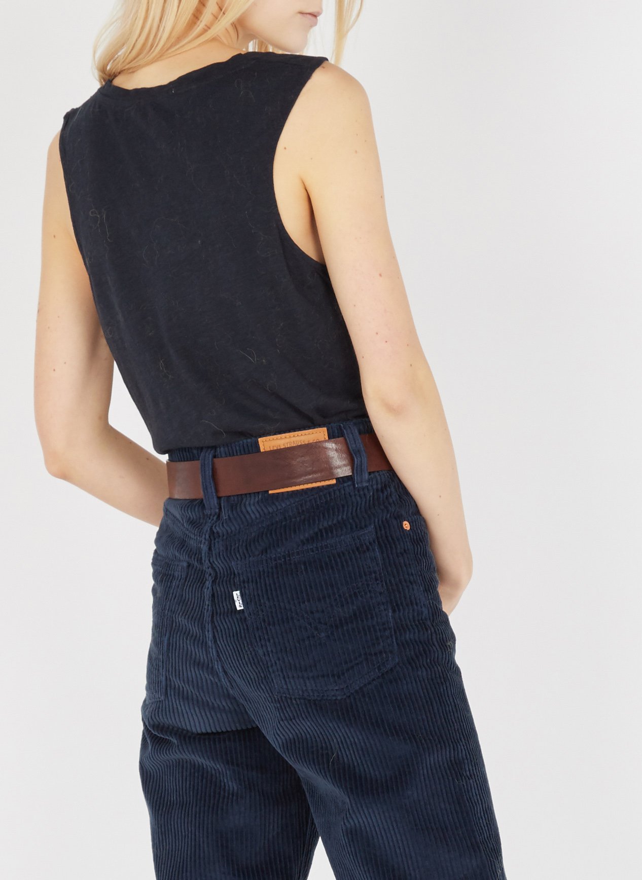 Débardeur col rond en coton mélangé AMERICAN VINTAGE Bleu