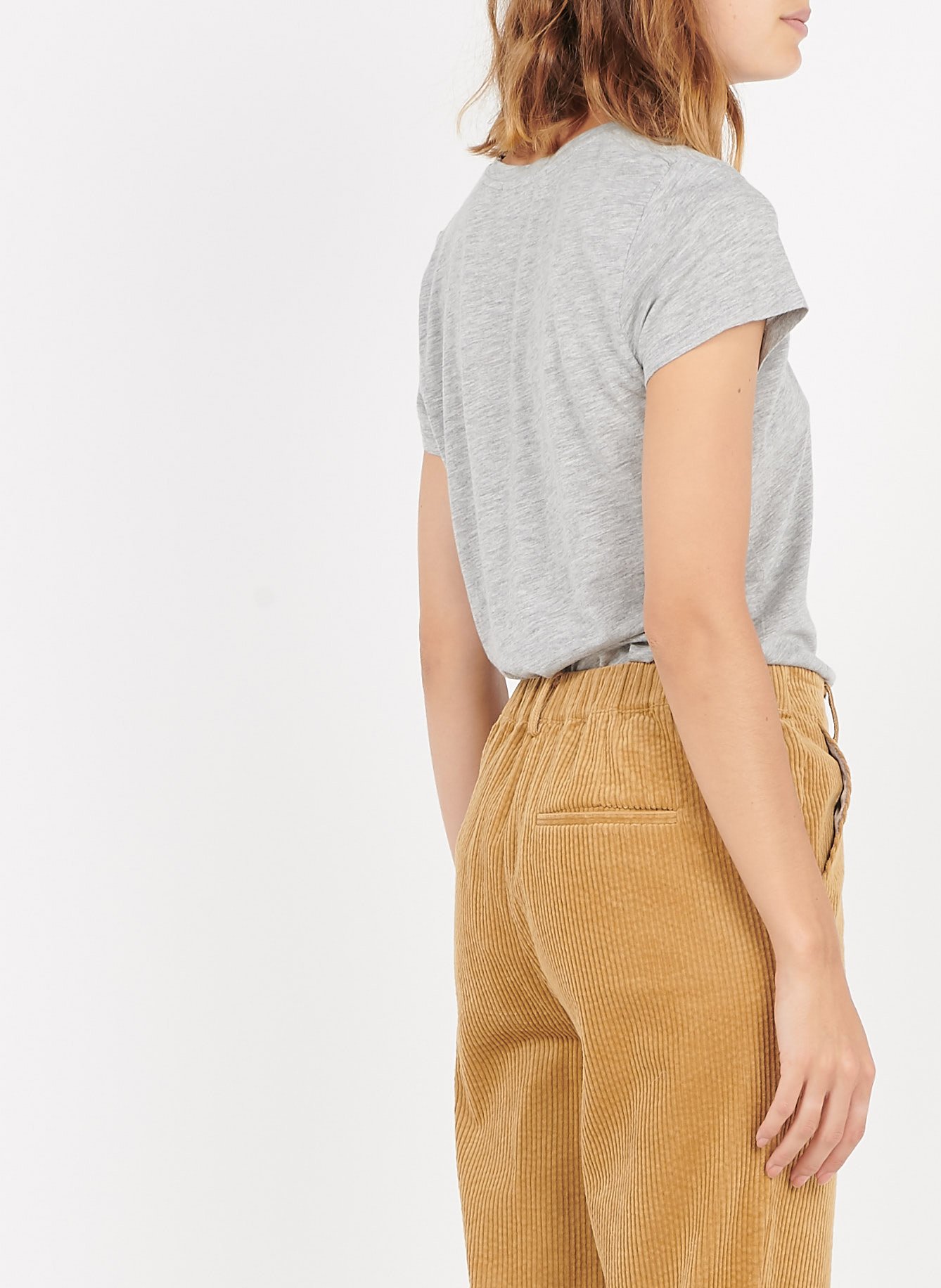 Tee-shirt col rond en coton mélangé AMERICAN VINTAGE Gris