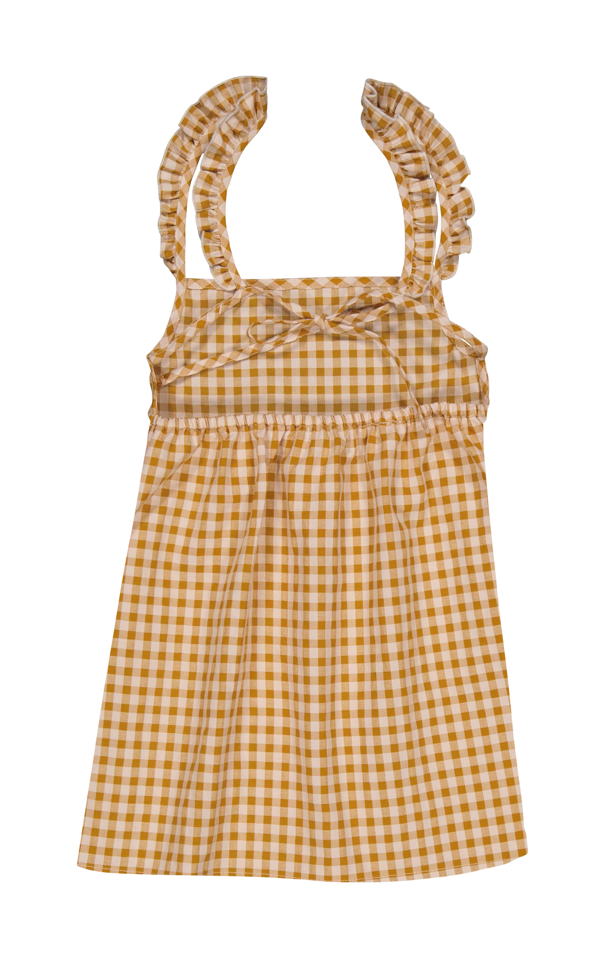 Robe courte vichy en coton mélangé  PETITE LUCETTE Orange